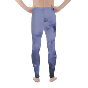 Purple Abstract Men's Leggings, Abstract Clouds Designer Meggings Compression Tights-Made in USA/EU