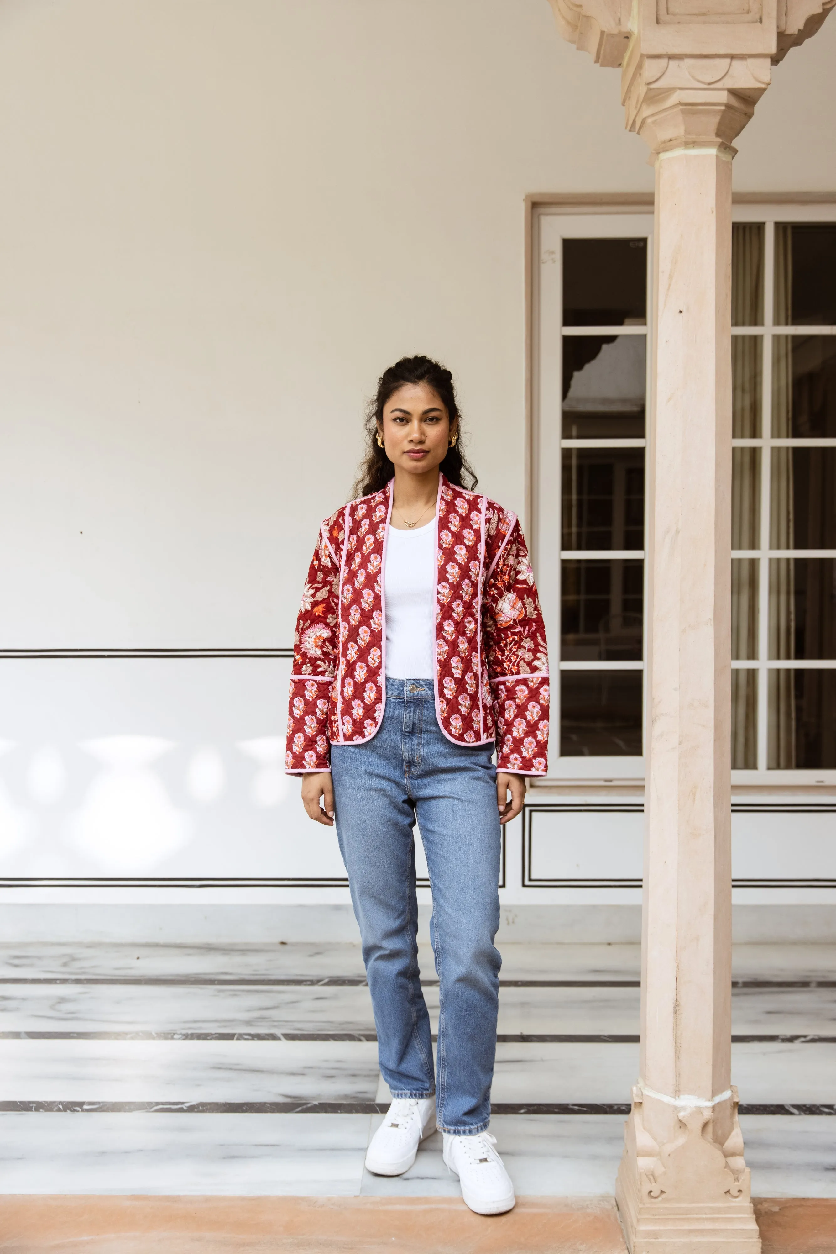 Quilted Jacket & Waistcoat in 1 - Crimson Red