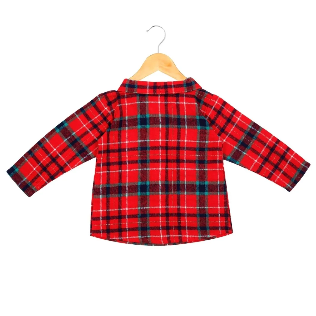 Red Check Flannel Christmas Jacket and Black pants Set