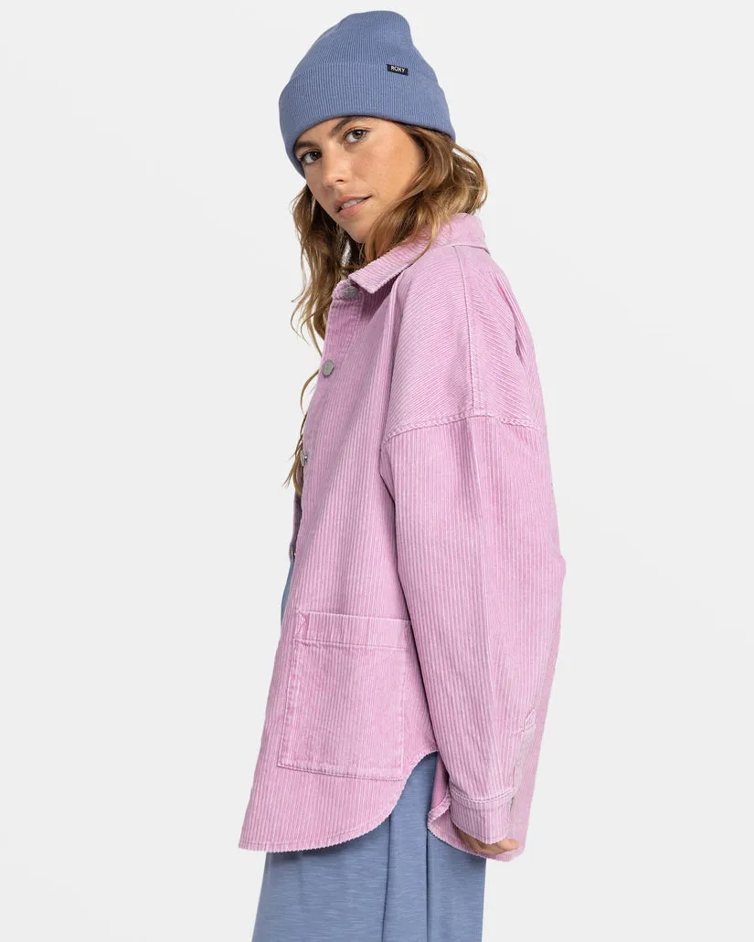 Roxy Kick Back Washed Cord L/S Shirt-Mauve Orchid