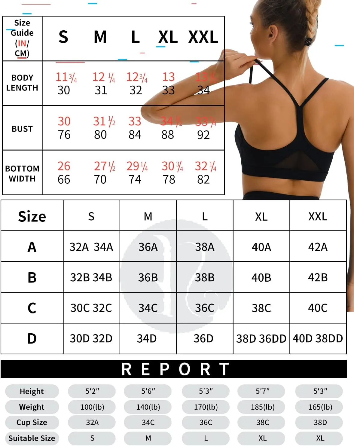 RUNNING GIRL Y-Back Sports Bras for Women, Medium Impact Wirefree Padded Bra Workout Crop Top Longline Sports Bra Push up