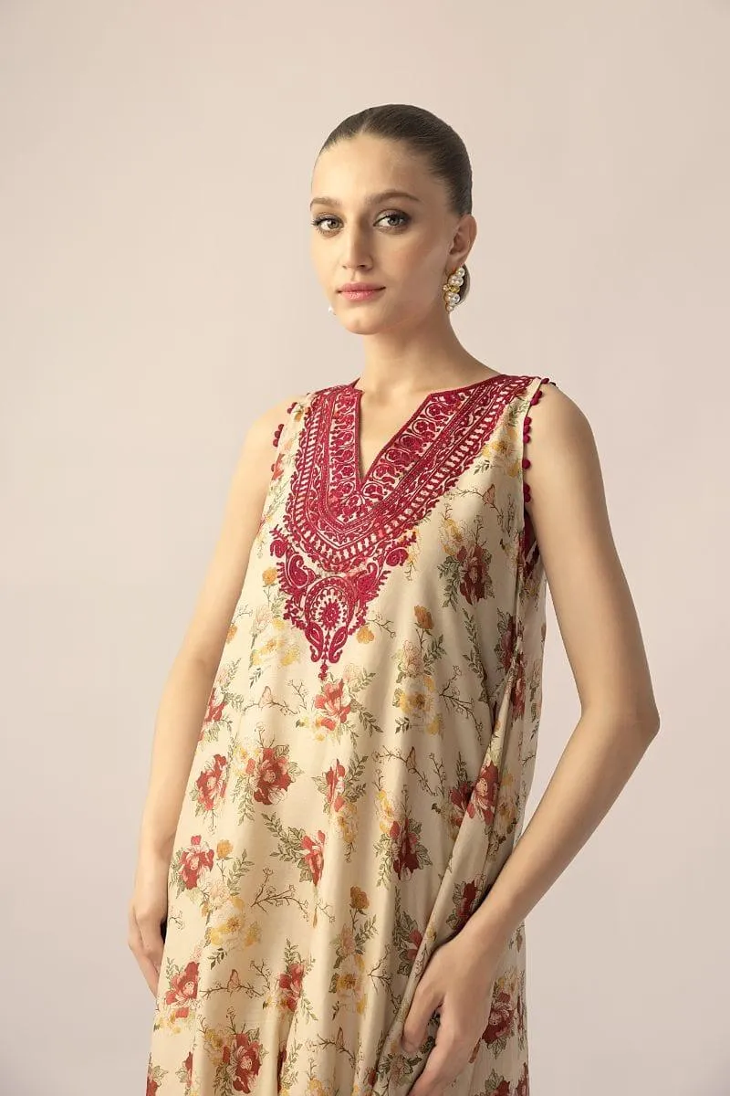 Sania Maskatiya - Scarlet - KHADDI SILK - Beige - 2 Piece