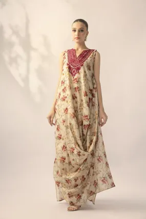 Sania Maskatiya - Scarlet - KHADDI SILK - Beige - 2 Piece