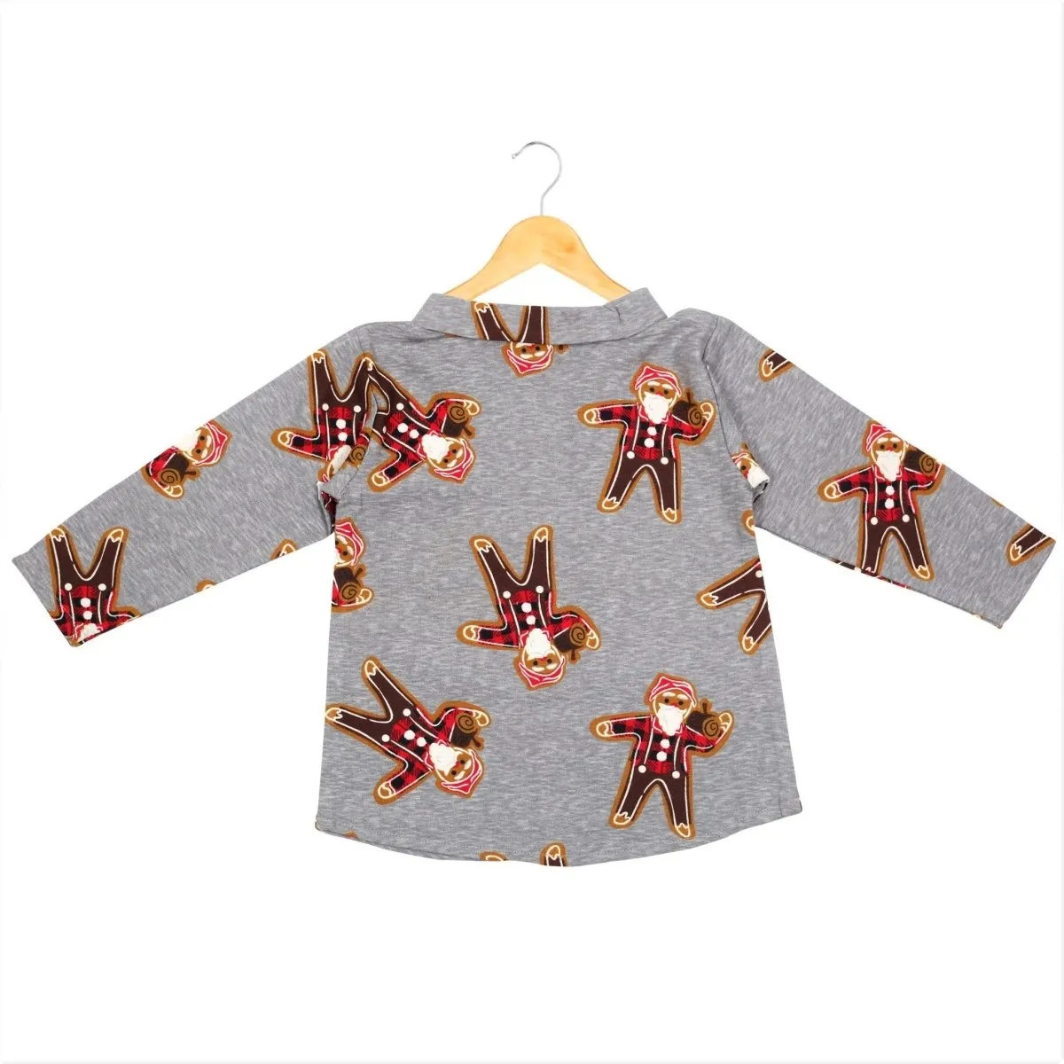 Santa Claus Flannel Jacket and Navy Blue Pants Set