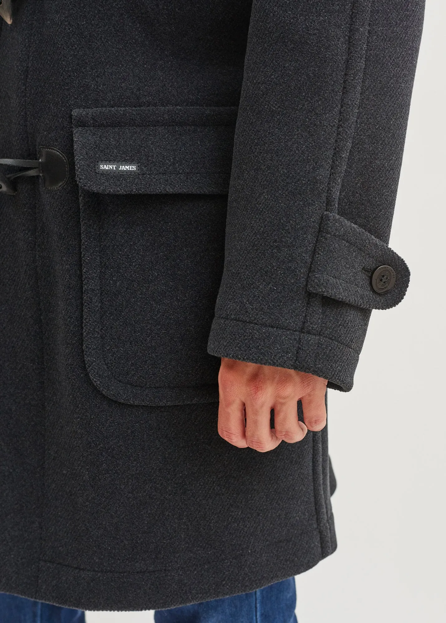 Saturne classic duffle-coat - in wool (ANTHRACITE)