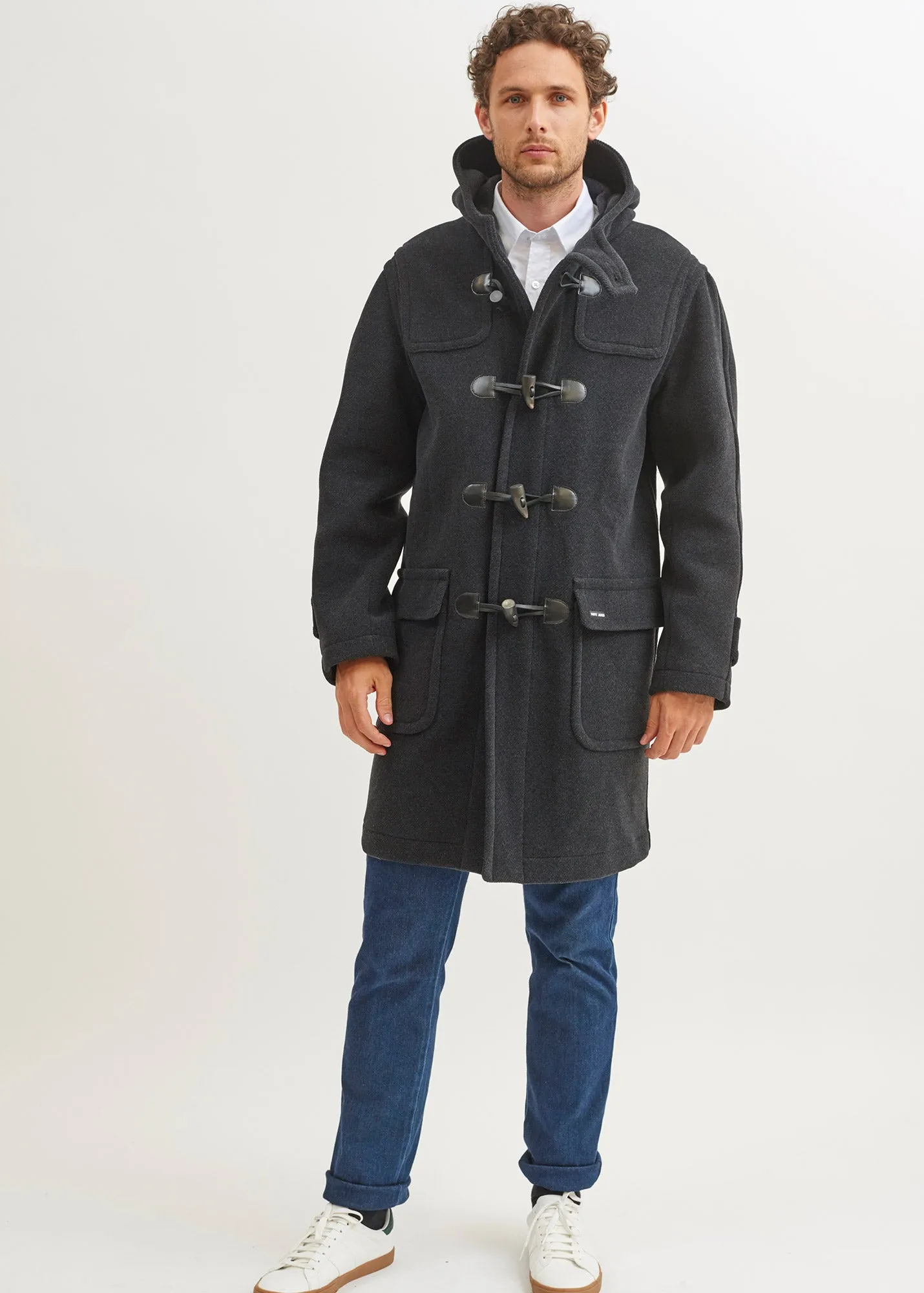 Saturne classic duffle-coat - in wool (ANTHRACITE)