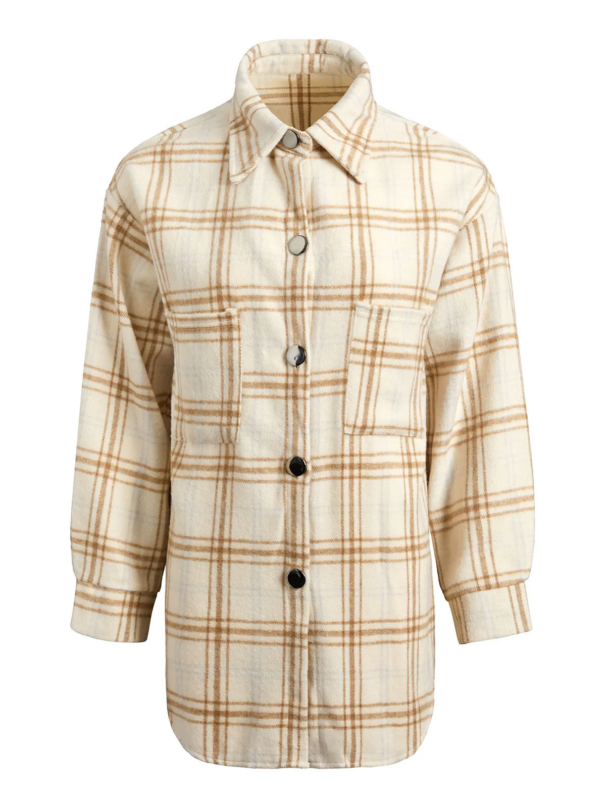 Shacket Vintage Plaid Shirt Jacket