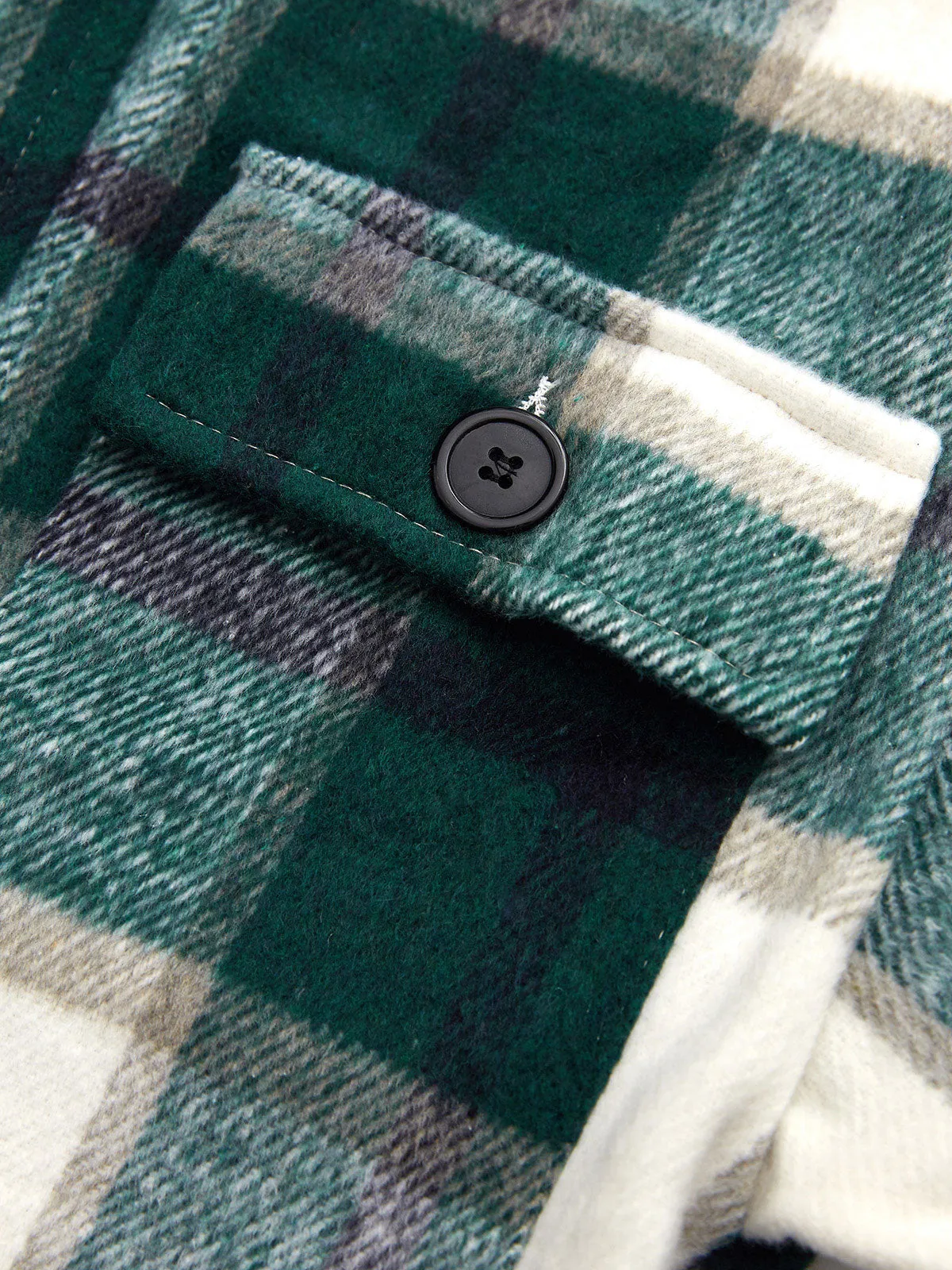 Shacket Vintage Pockets Over-sized Plaid Jacket