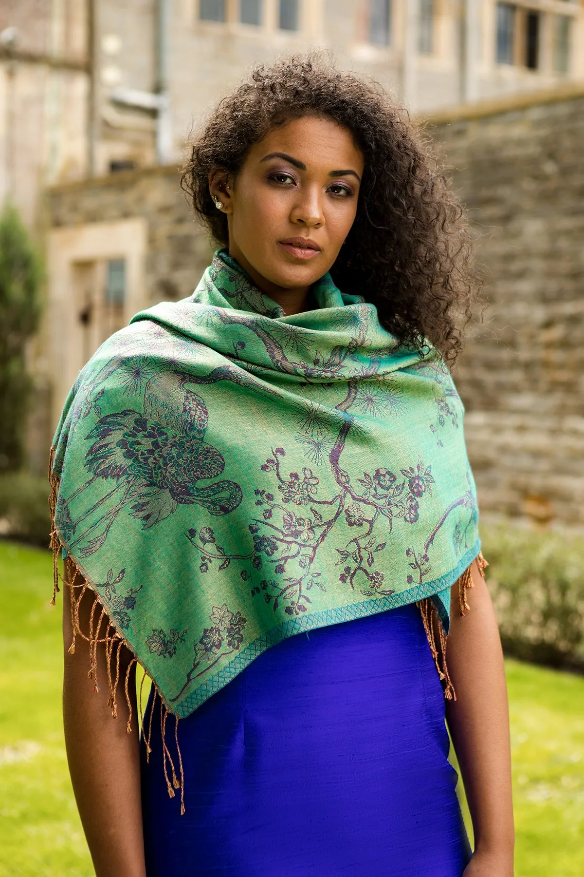 Shawl in Dragonfly Green