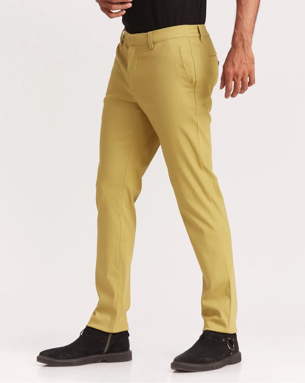 Slim Fit Elasticized Crossover Chinos - Granola Khaki