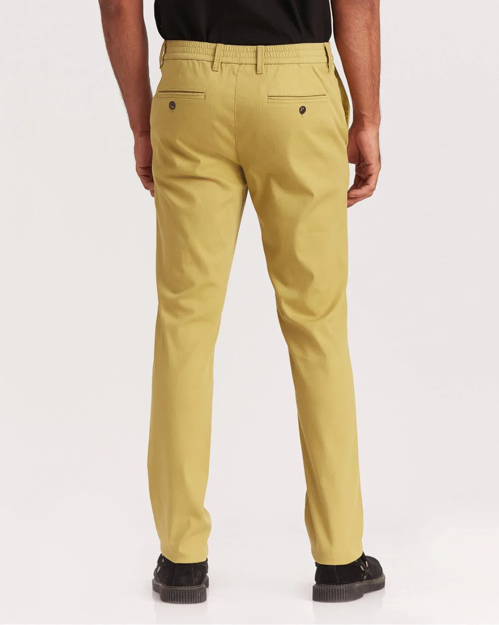 Slim Fit Elasticized Crossover Chinos - Granola Khaki