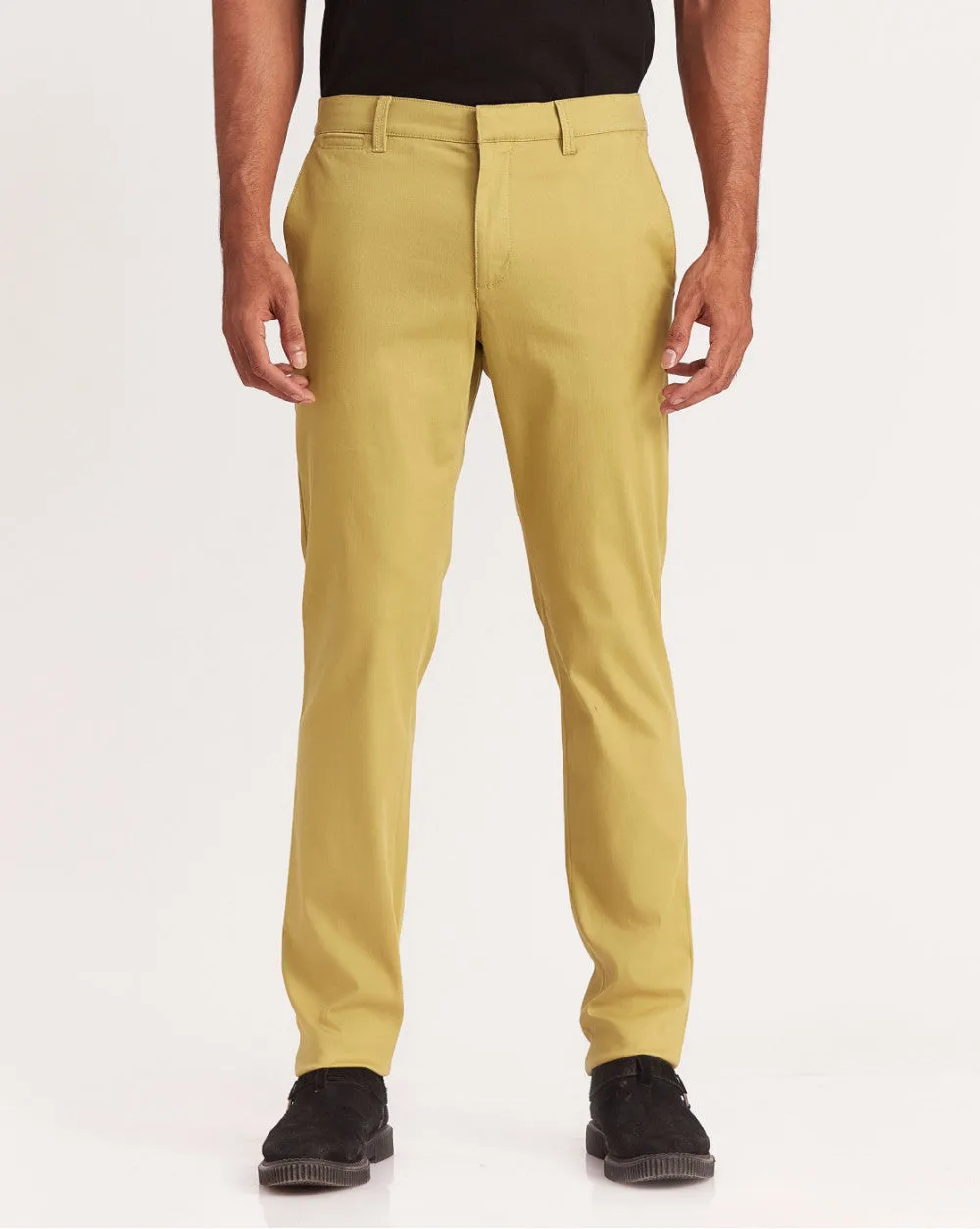 Slim Fit Elasticized Crossover Chinos - Granola Khaki