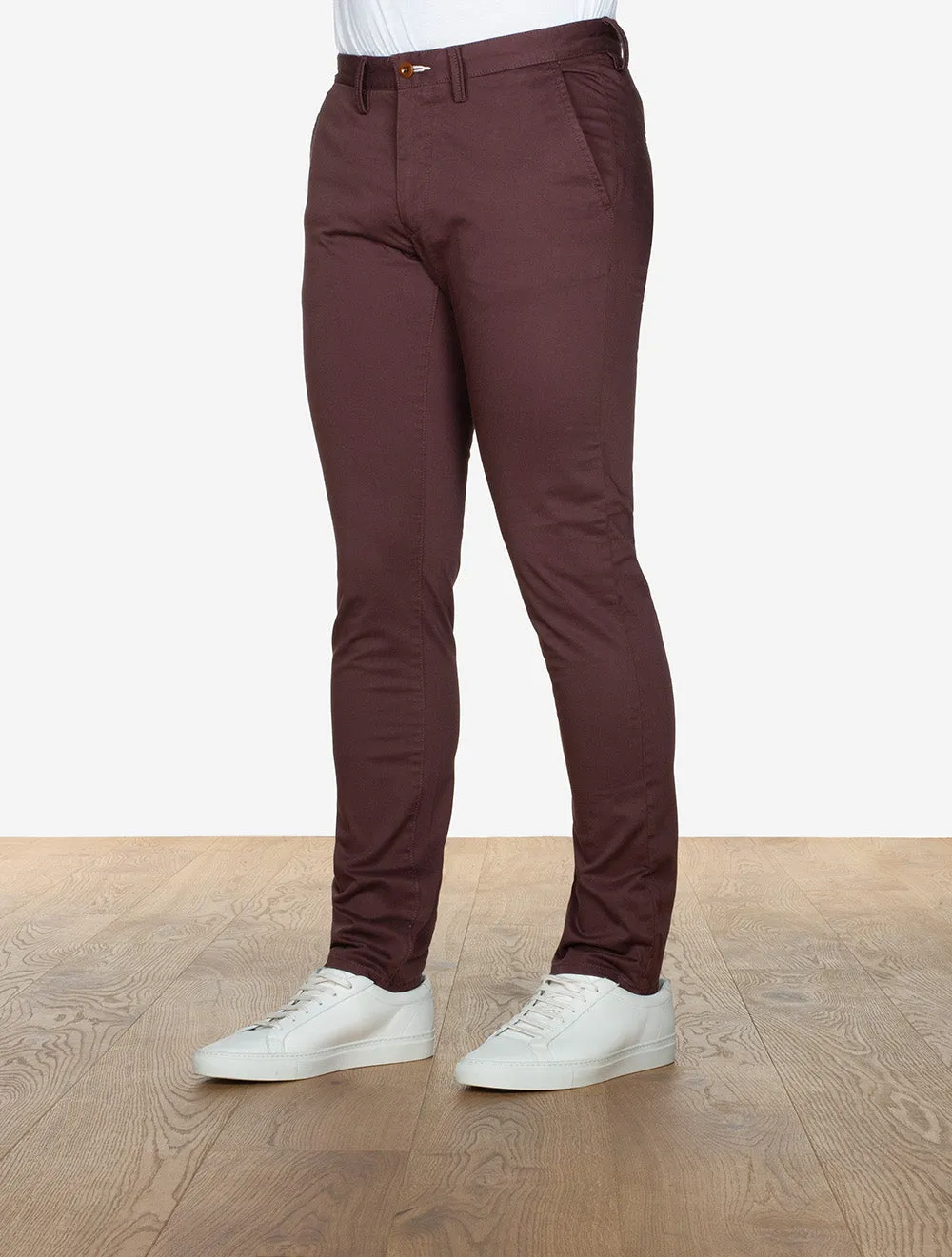 Slim Twill Chinos Dark Mahogany