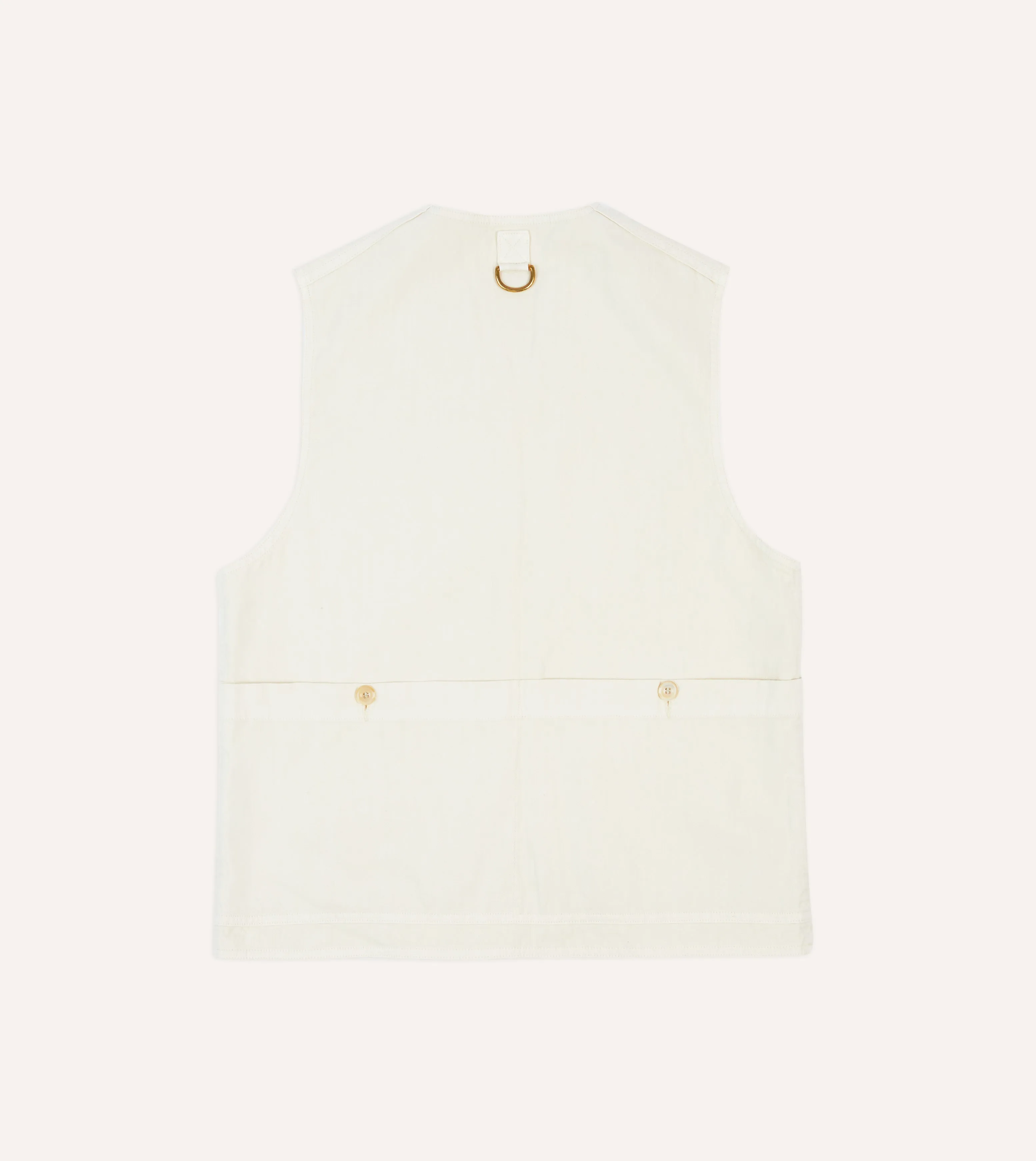 St. JOHN by Drake's Ecru Cotton Linen Potting Vest