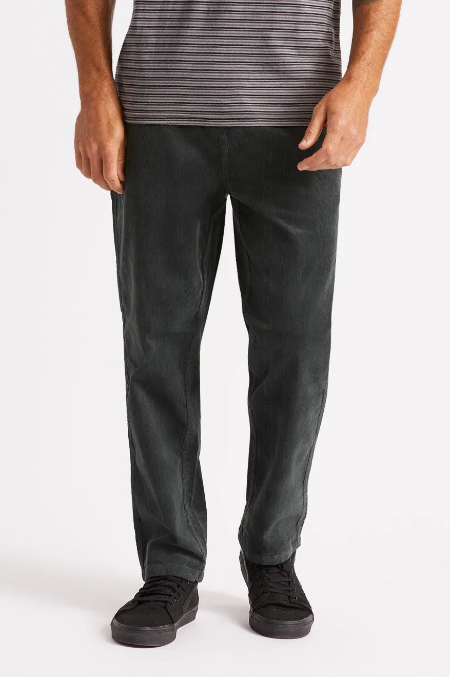 Steady Taper Elastic Waistband Pant - Washed Black Corduroy