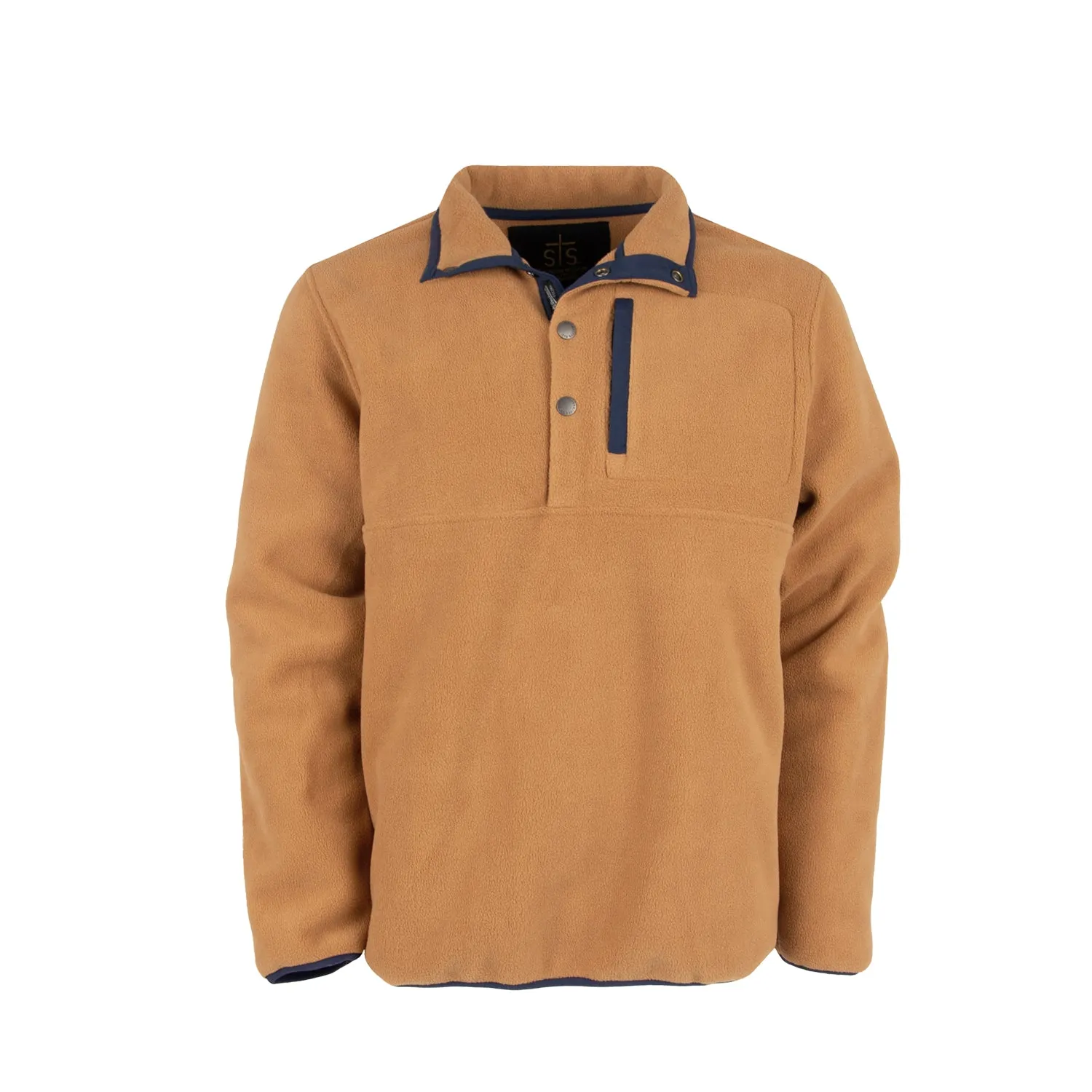 STS Ranchwear Mens Wren Camel/Navy 100% Polyester Fleece Jacket