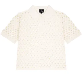 STÜSSY BIG MESH POLO SWEATER // IVORY