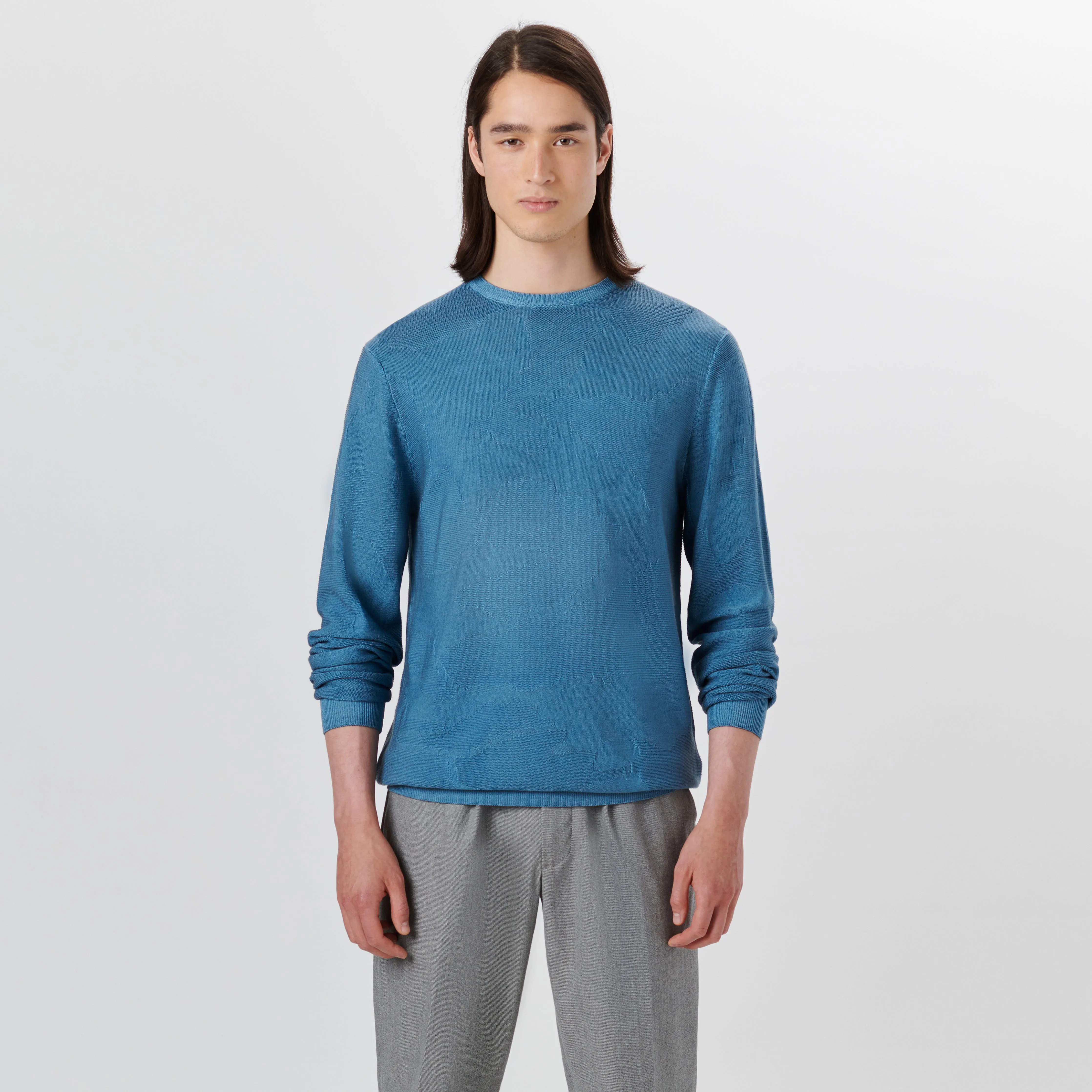 Super Merino Crew Neck Jacquard Sweater