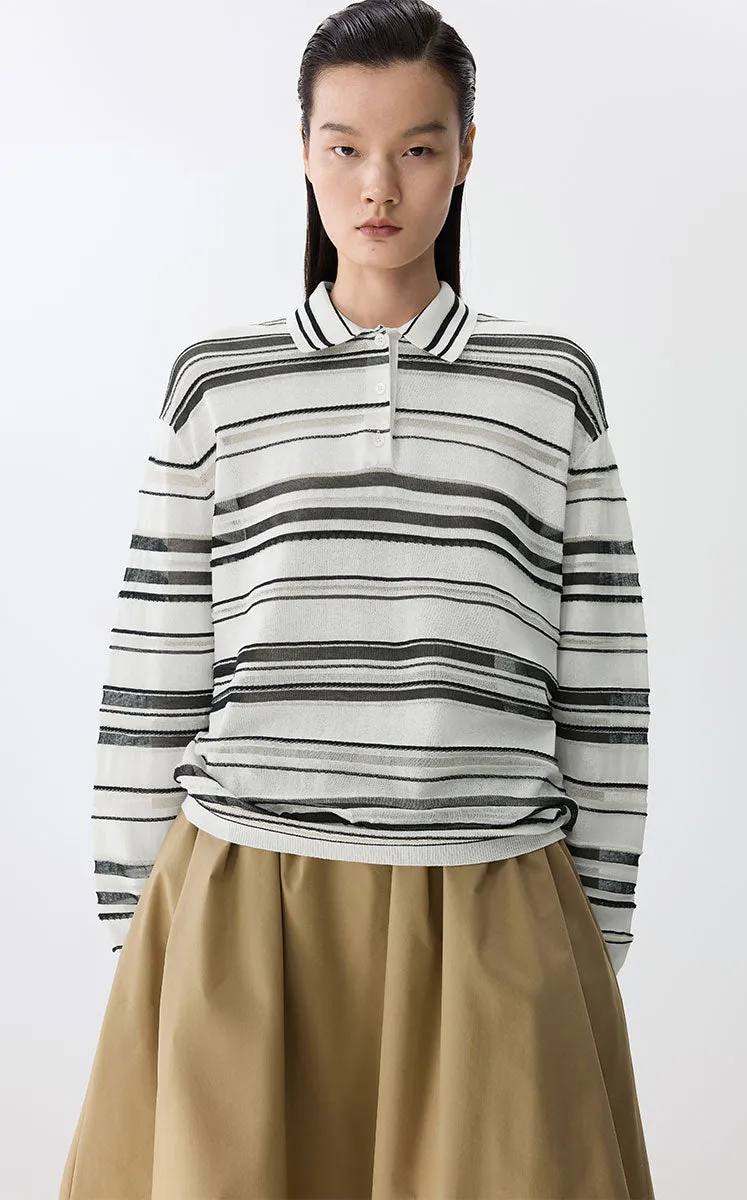 Sweater / JNBY Retro Stripe Knit Pullover