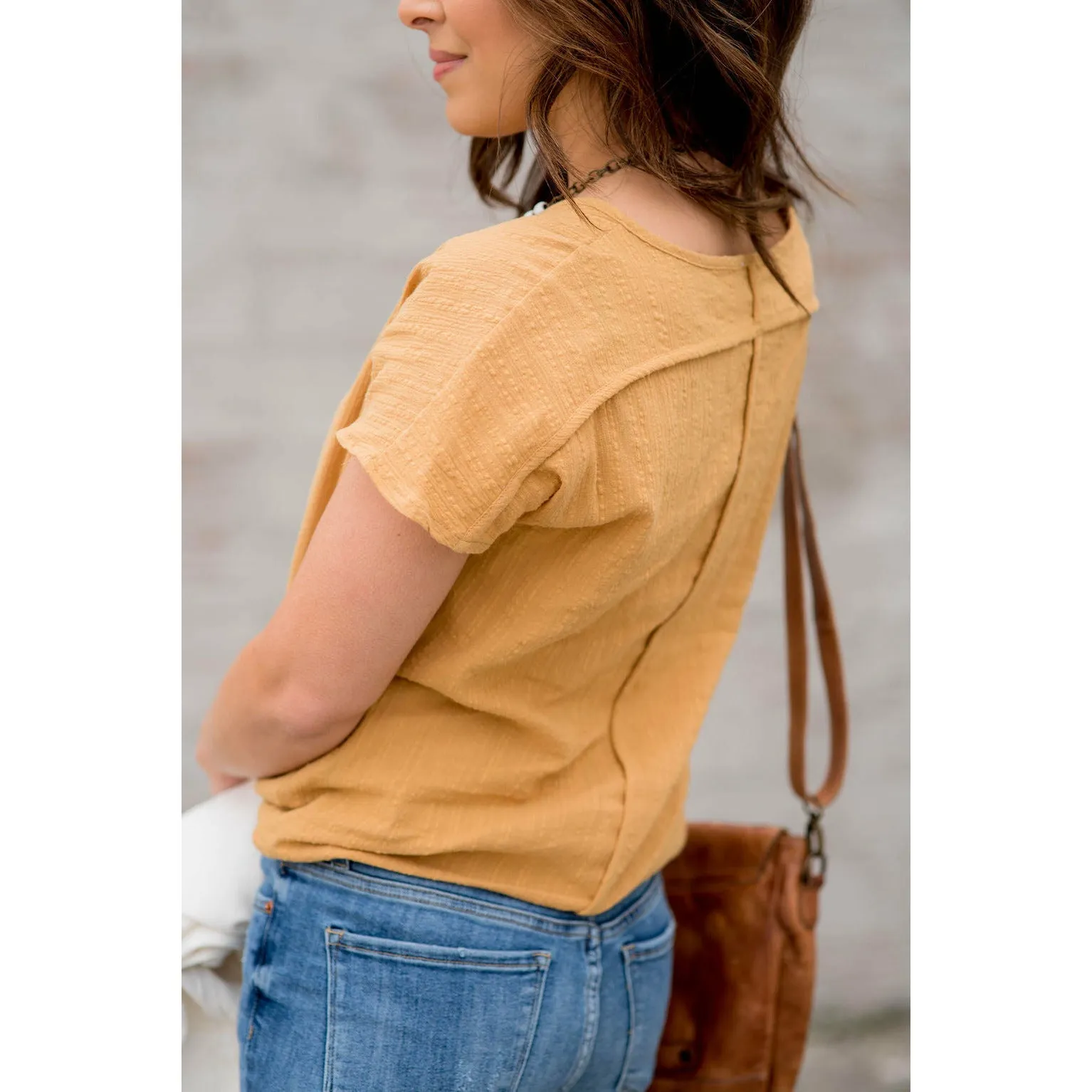 Textured Detailed Back Tee