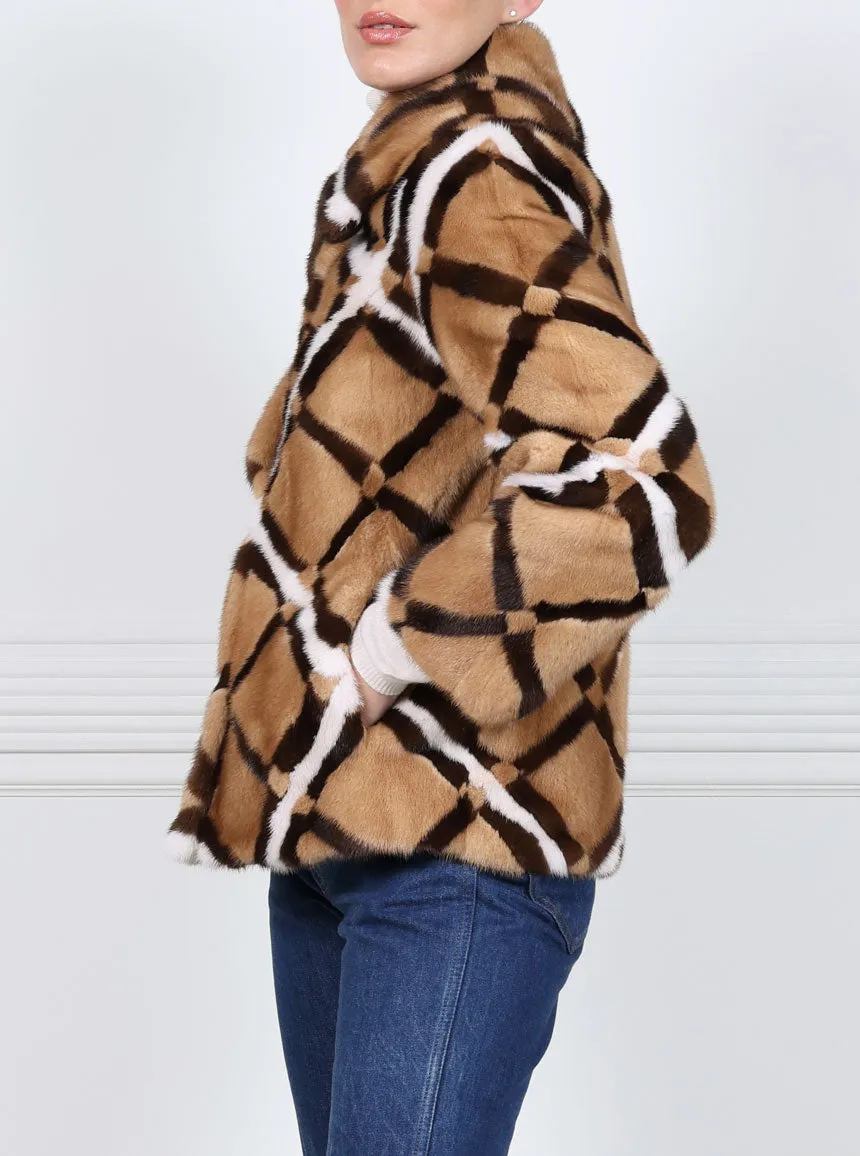 The Diamond Intarsia Mink Fur Jacket