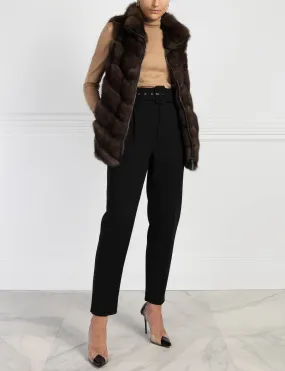 The Esme Russian Sable Fur Zip Vest