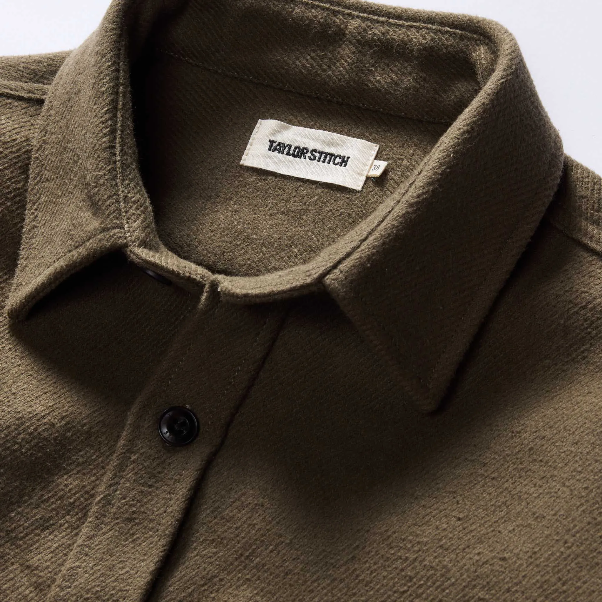 The Maritime Shirt Jacket in Fatigue Olive Moleskin Twill