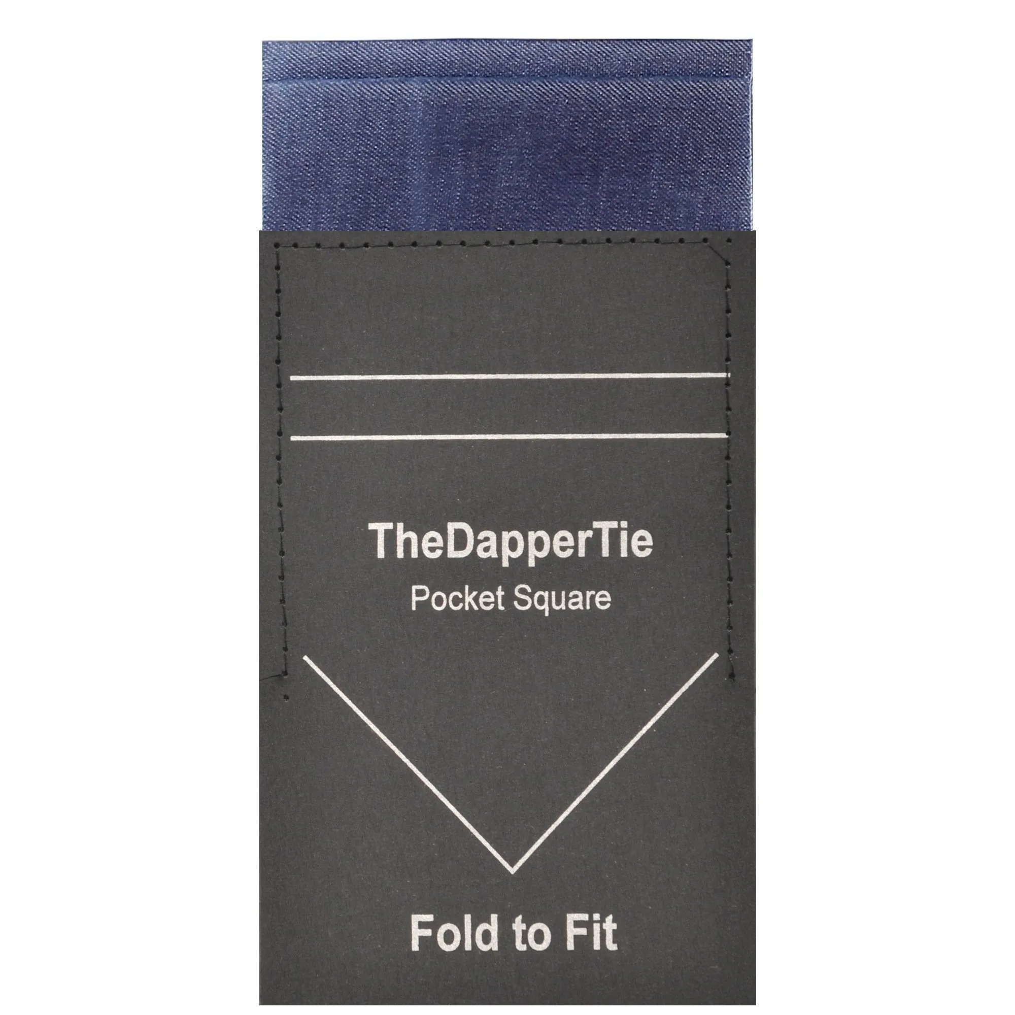 TheDapperTie - Men's Solid Color Satin Flat Double Toned Pre Folded Pocket Square on Card