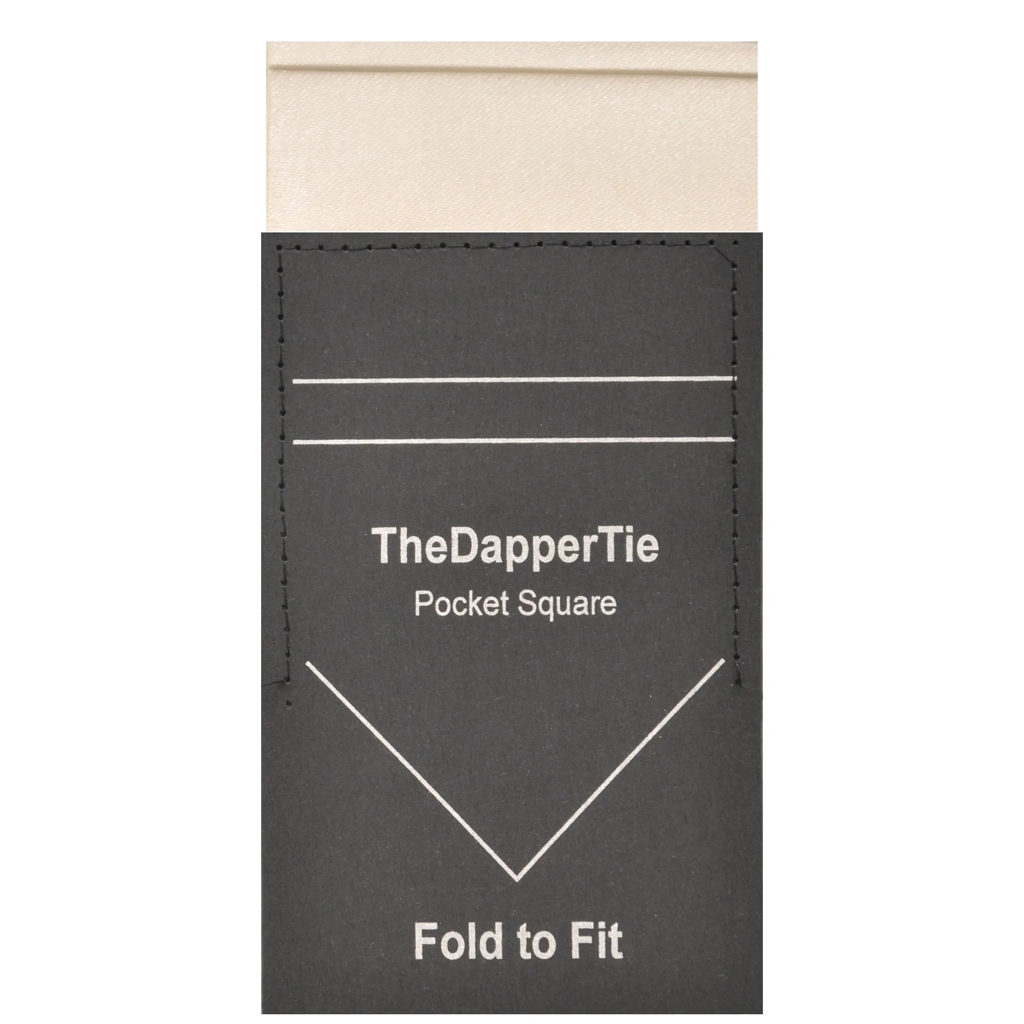 TheDapperTie - Men's Solid Color Satin Flat Double Toned Pre Folded Pocket Square on Card