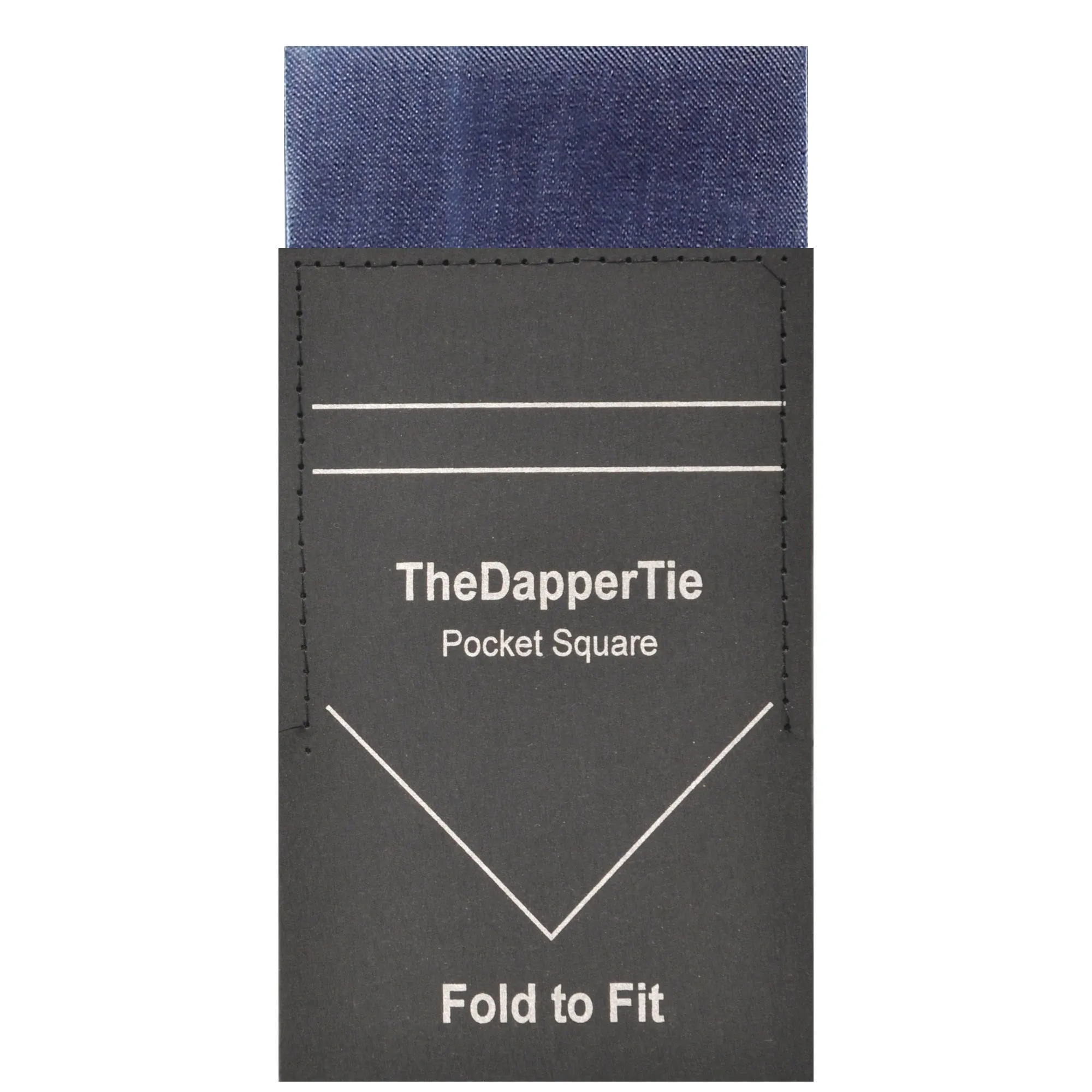 TheDapperTie - Men's Solid Color Satin Flat Pre Folded Pocket Square on Card