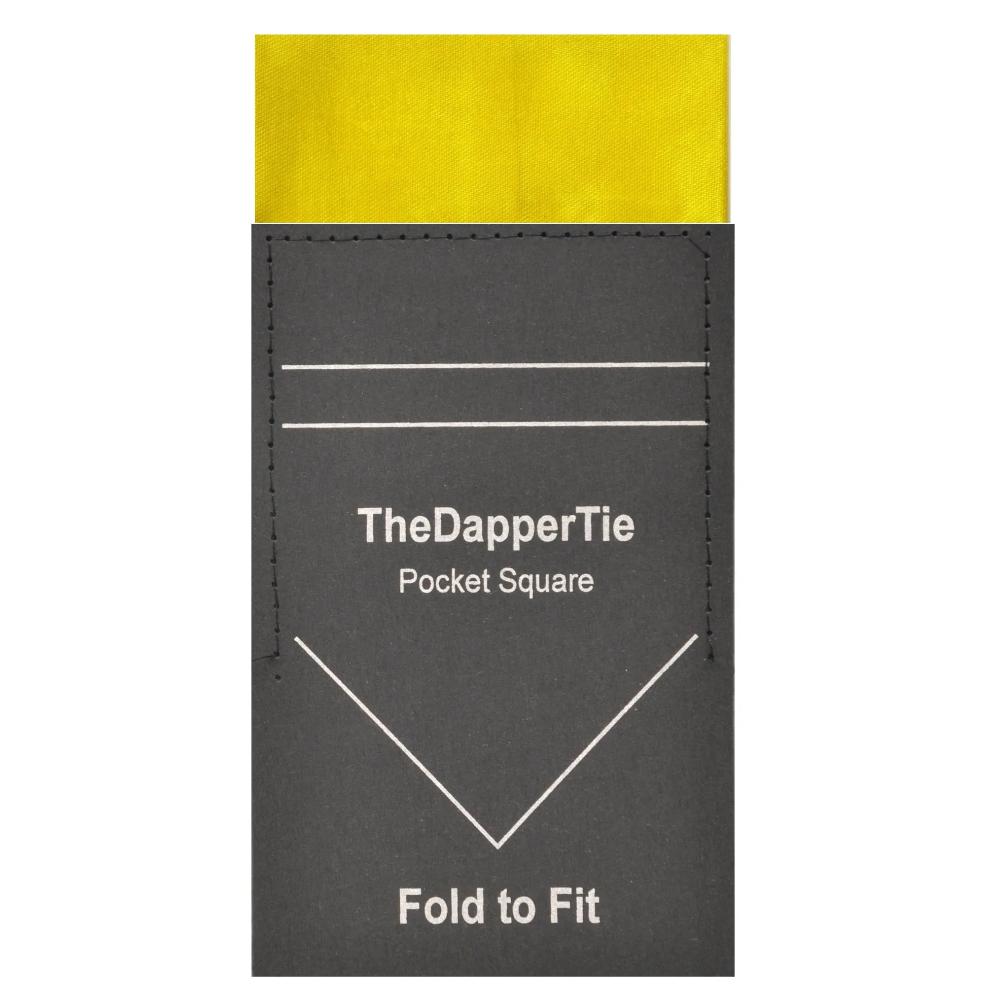 TheDapperTie - Men's Solid Color Satin Flat Pre Folded Pocket Square on Card