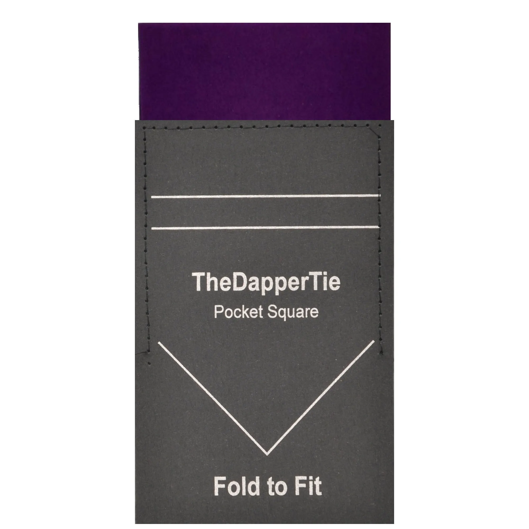 TheDapperTie - Men's Solid Color Satin Flat Pre Folded Pocket Square on Card