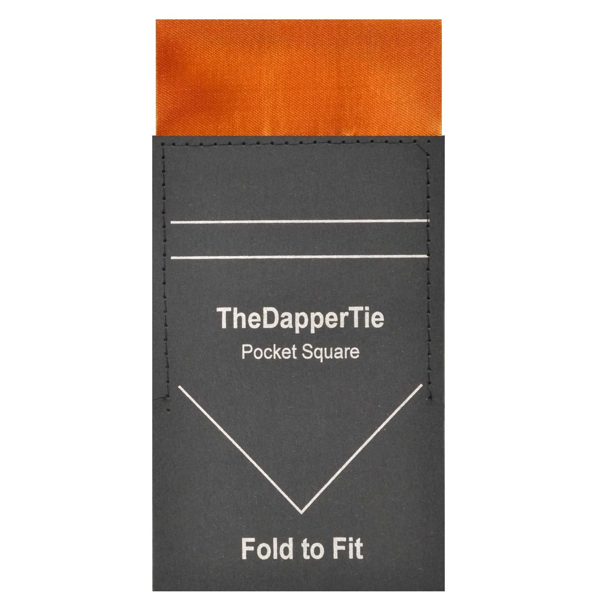 TheDapperTie - Men's Solid Color Satin Flat Pre Folded Pocket Square on Card