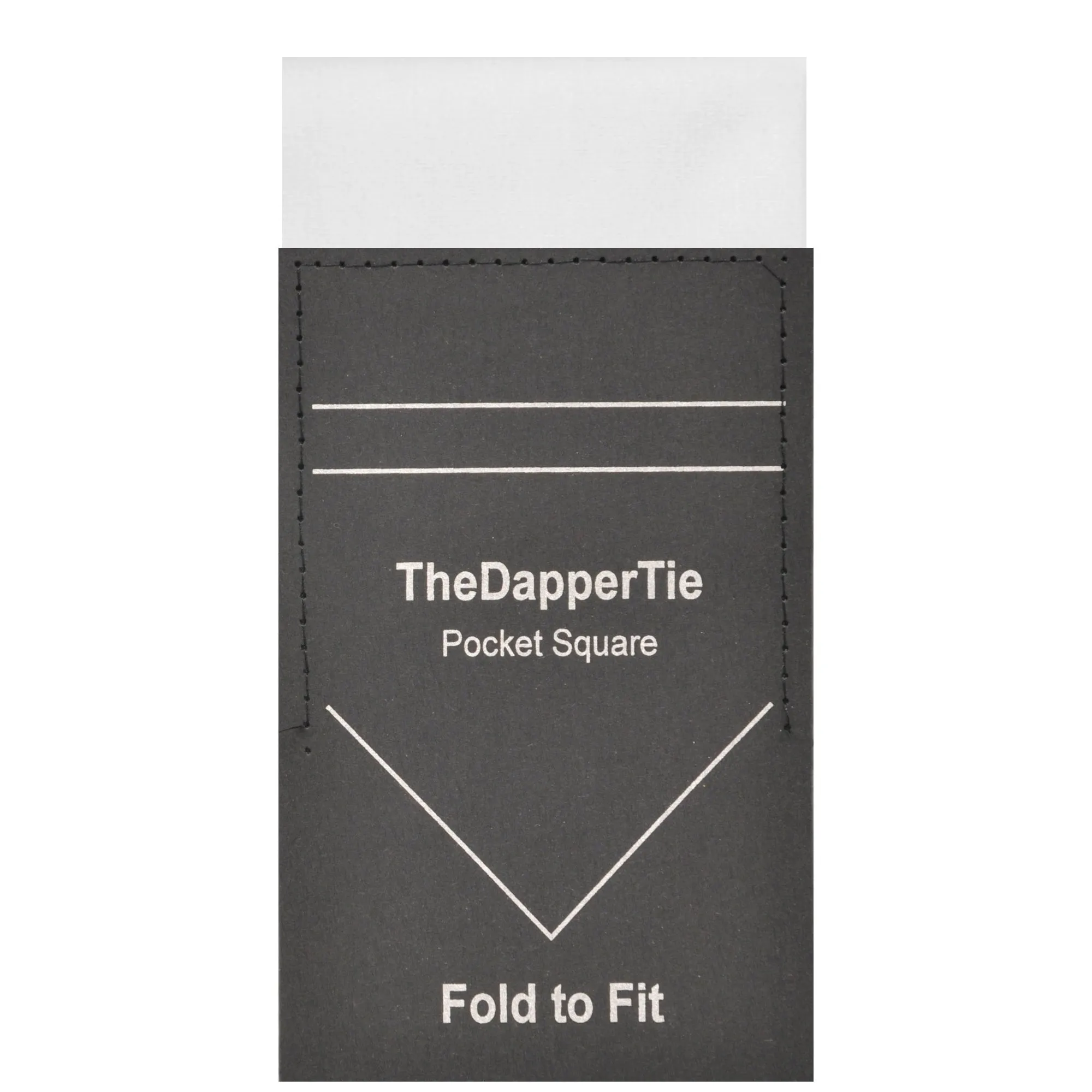 TheDapperTie - Men's Solid Color Satin Flat Pre Folded Pocket Square on Card