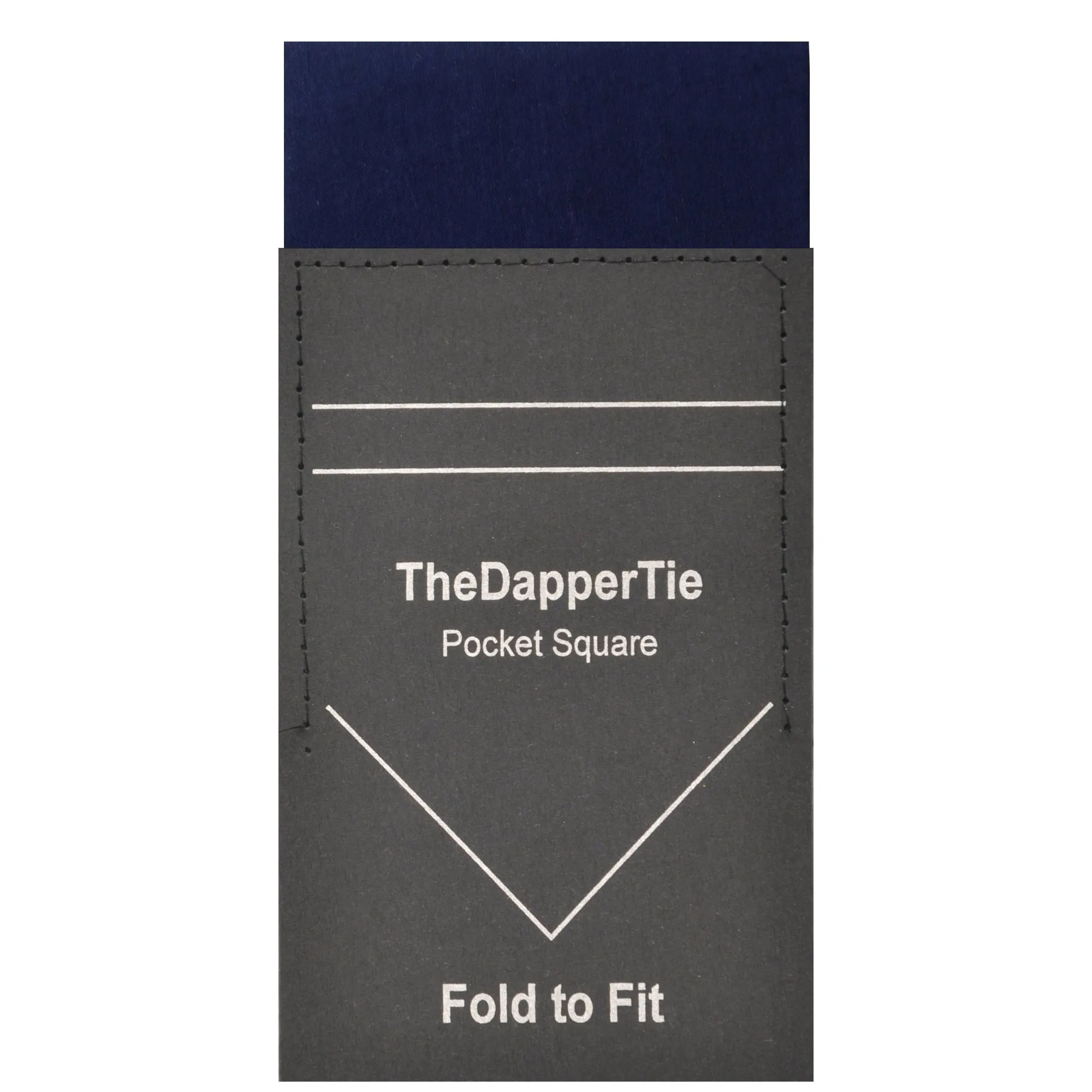 TheDapperTie - Men's Solid Color Satin Flat Pre Folded Pocket Square on Card