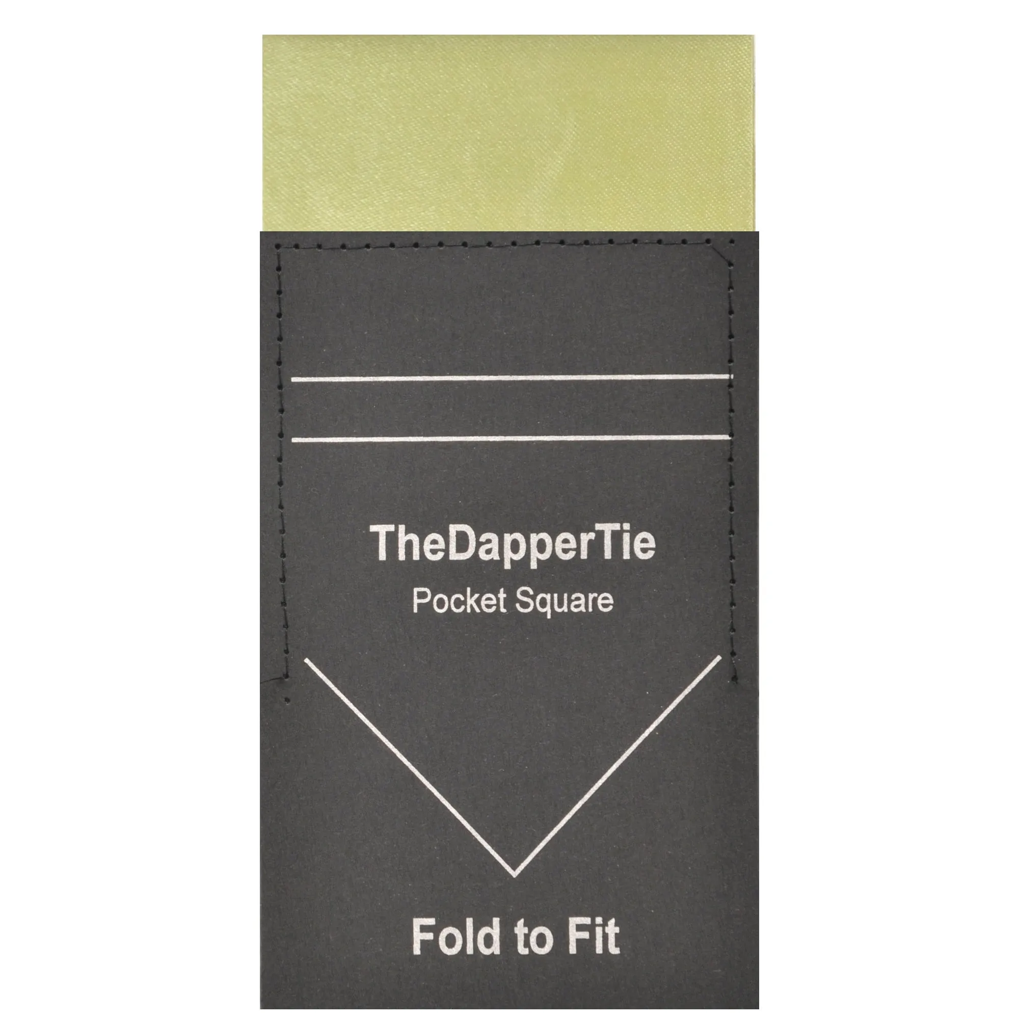 TheDapperTie - Men's Solid Color Satin Flat Pre Folded Pocket Square on Card