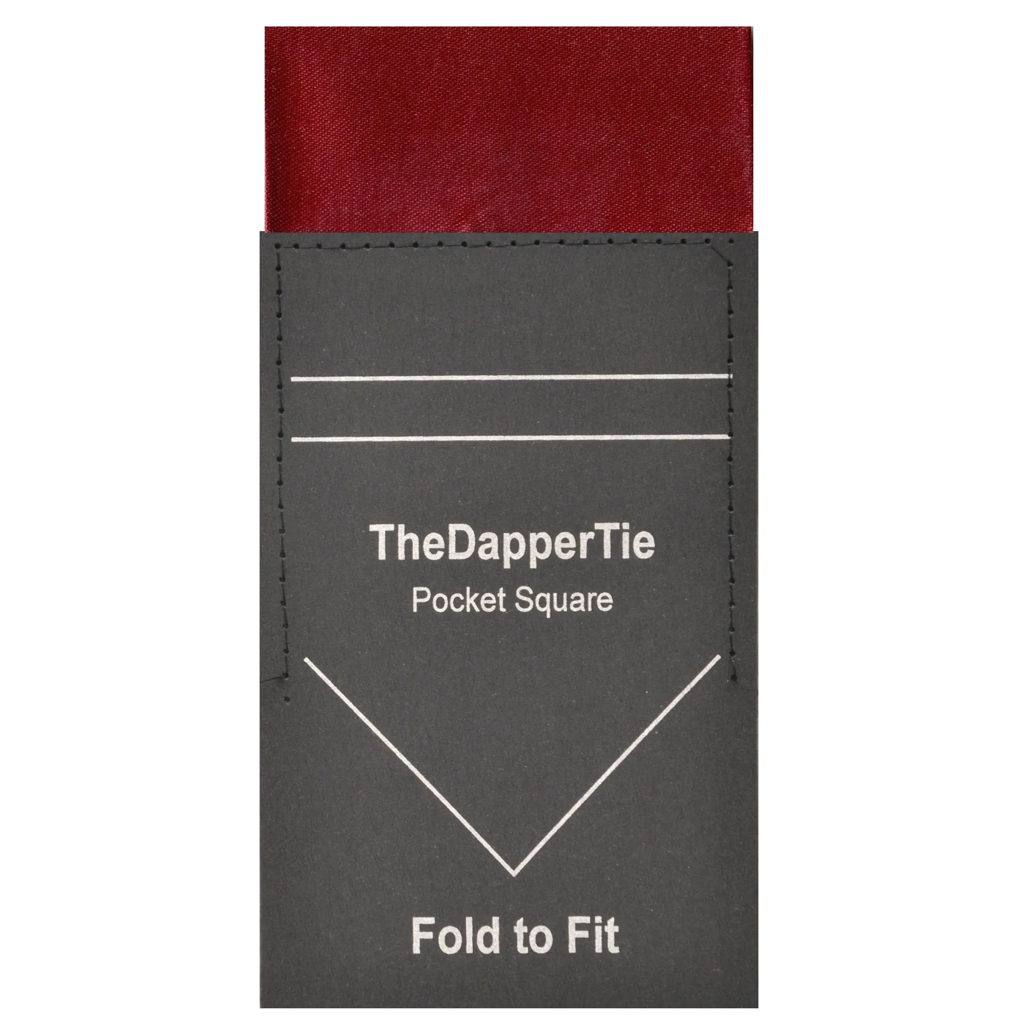 TheDapperTie - Men's Solid Color Satin Flat Pre Folded Pocket Square on Card