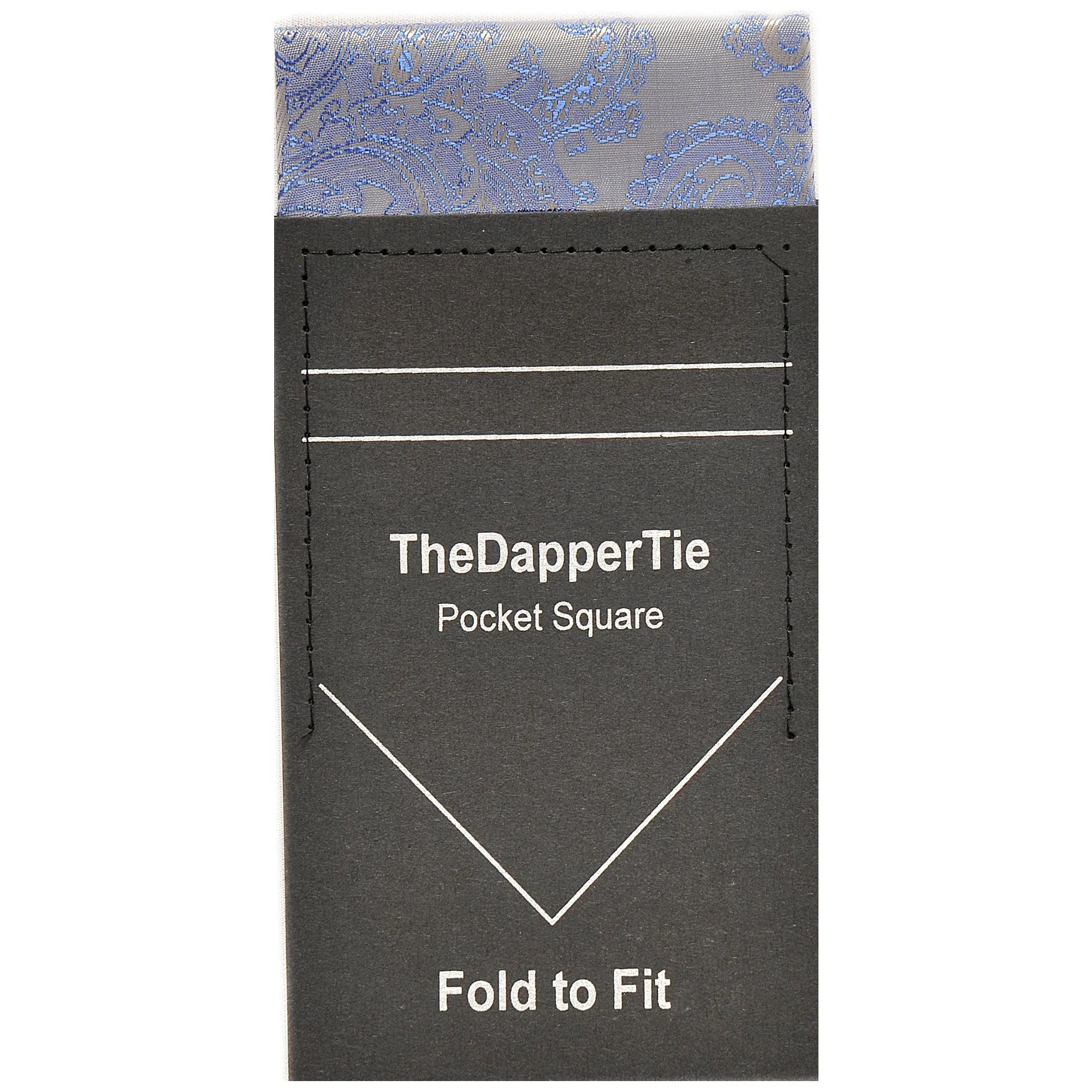 TheDapperTie - New Men's Paisley Flat Pre Folded Pocket Square on Card