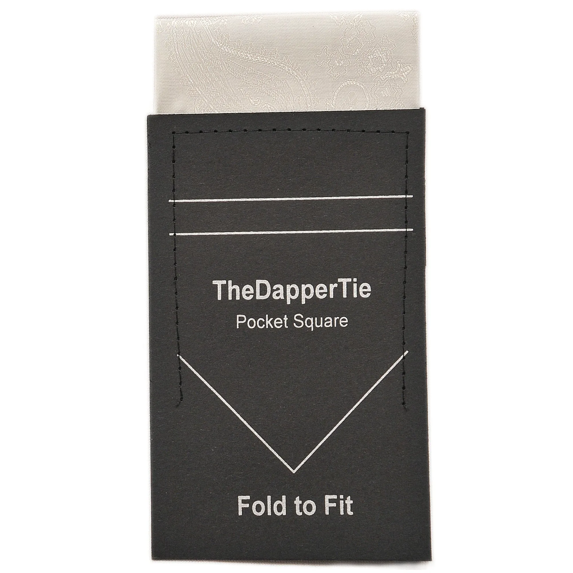 TheDapperTie - New Men's Paisley Flat Pre Folded Pocket Square on Card