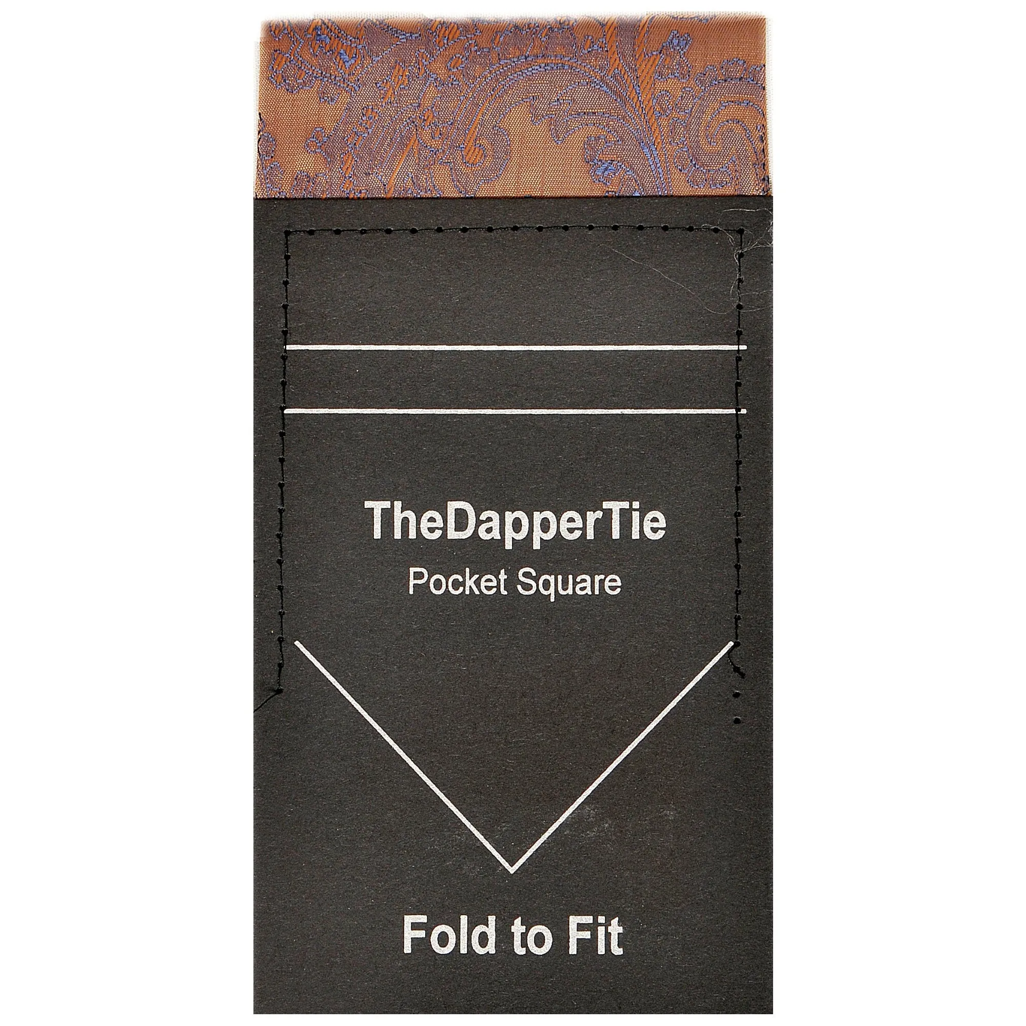 TheDapperTie - New Men's Paisley Flat Pre Folded Pocket Square on Card