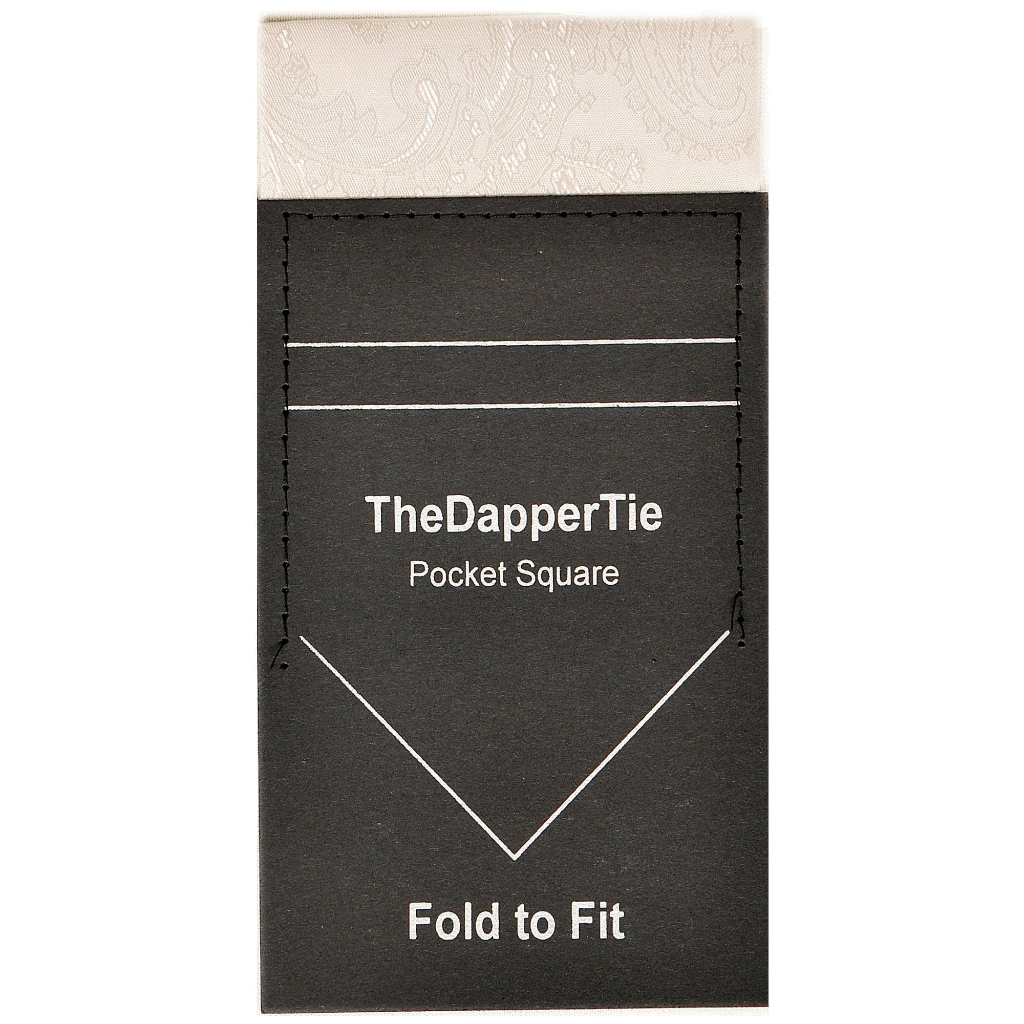 TheDapperTie - New Men's Paisley Flat Pre Folded Pocket Square on Card