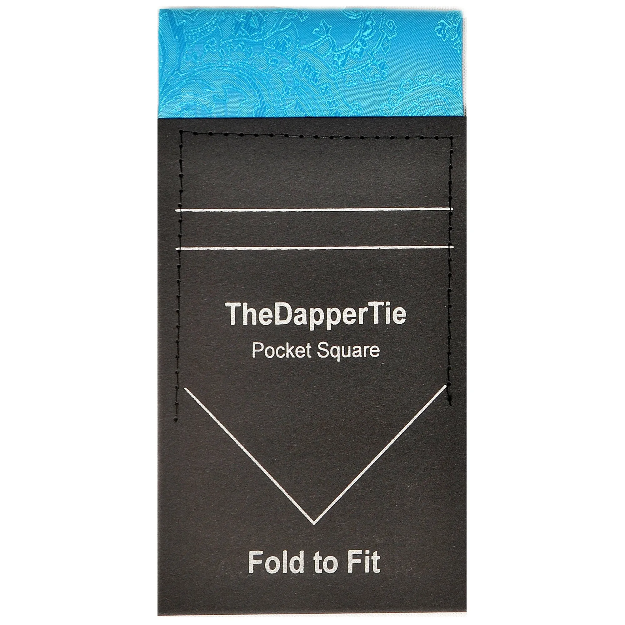 TheDapperTie - New Men's Paisley Flat Pre Folded Pocket Square on Card