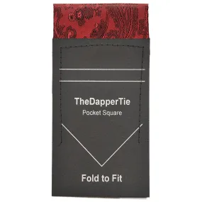 TheDapperTie - New Men's Paisley Flat Pre Folded Pocket Square on Card