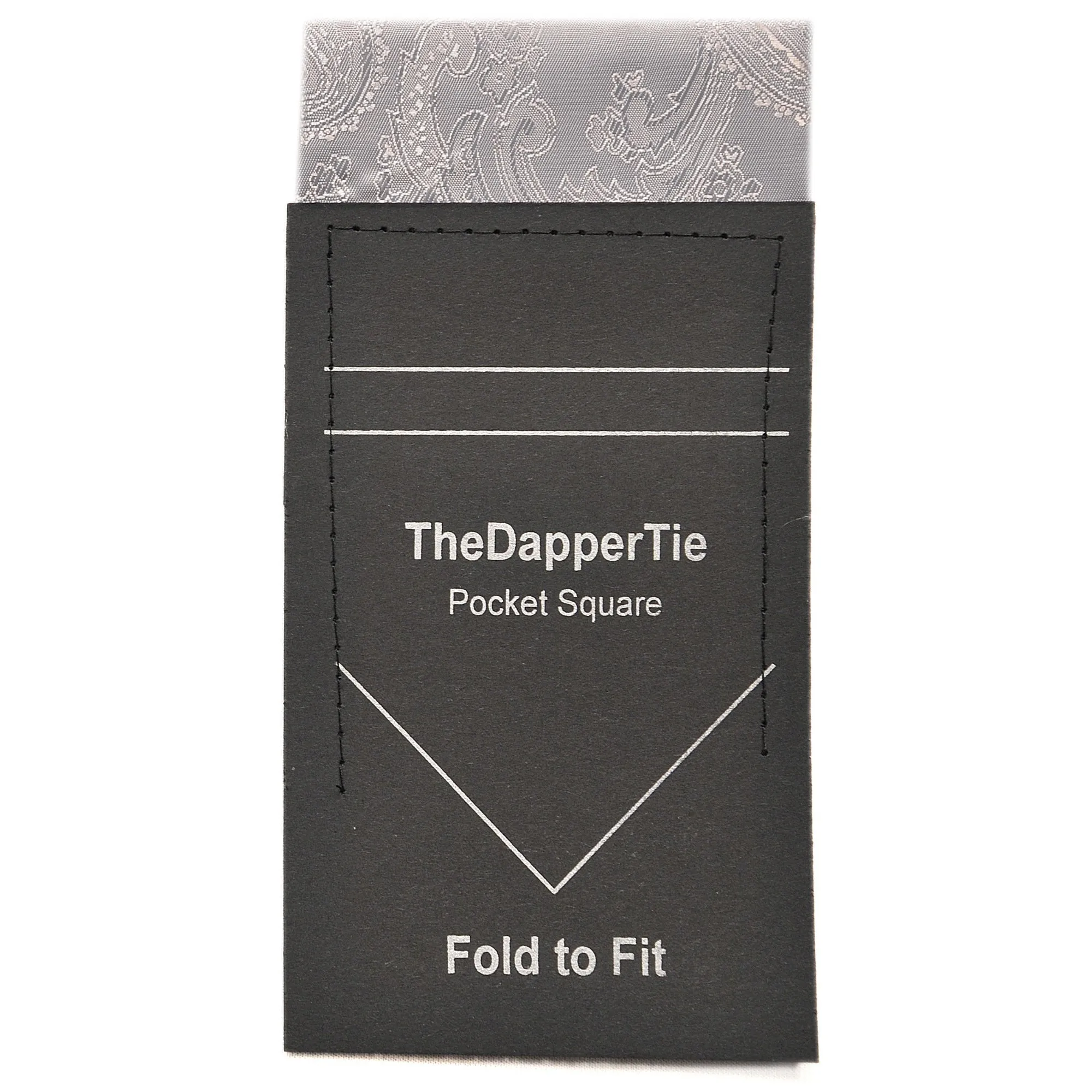 TheDapperTie - New Men's Paisley Flat Pre Folded Pocket Square on Card