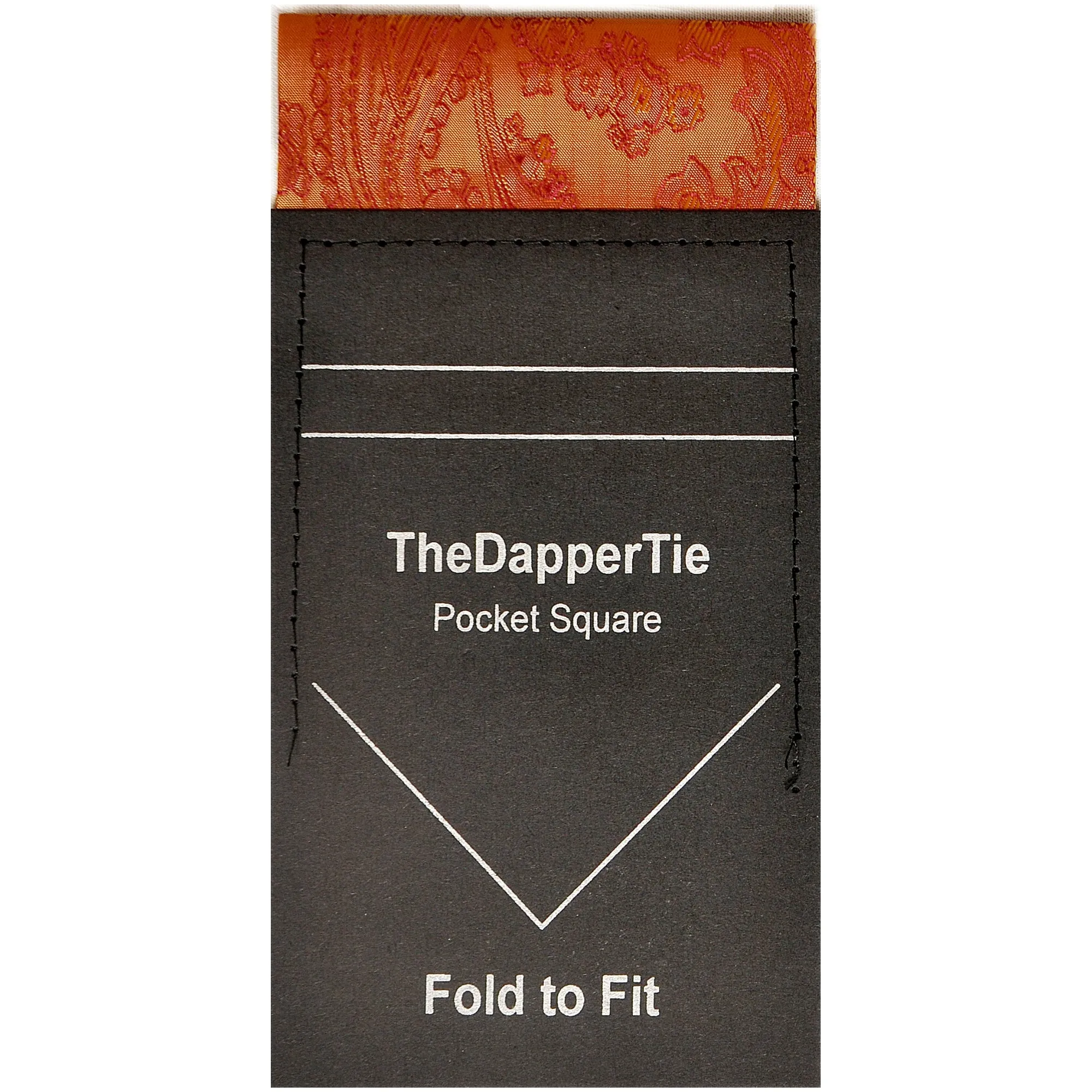 TheDapperTie - New Men's Paisley Flat Pre Folded Pocket Square on Card