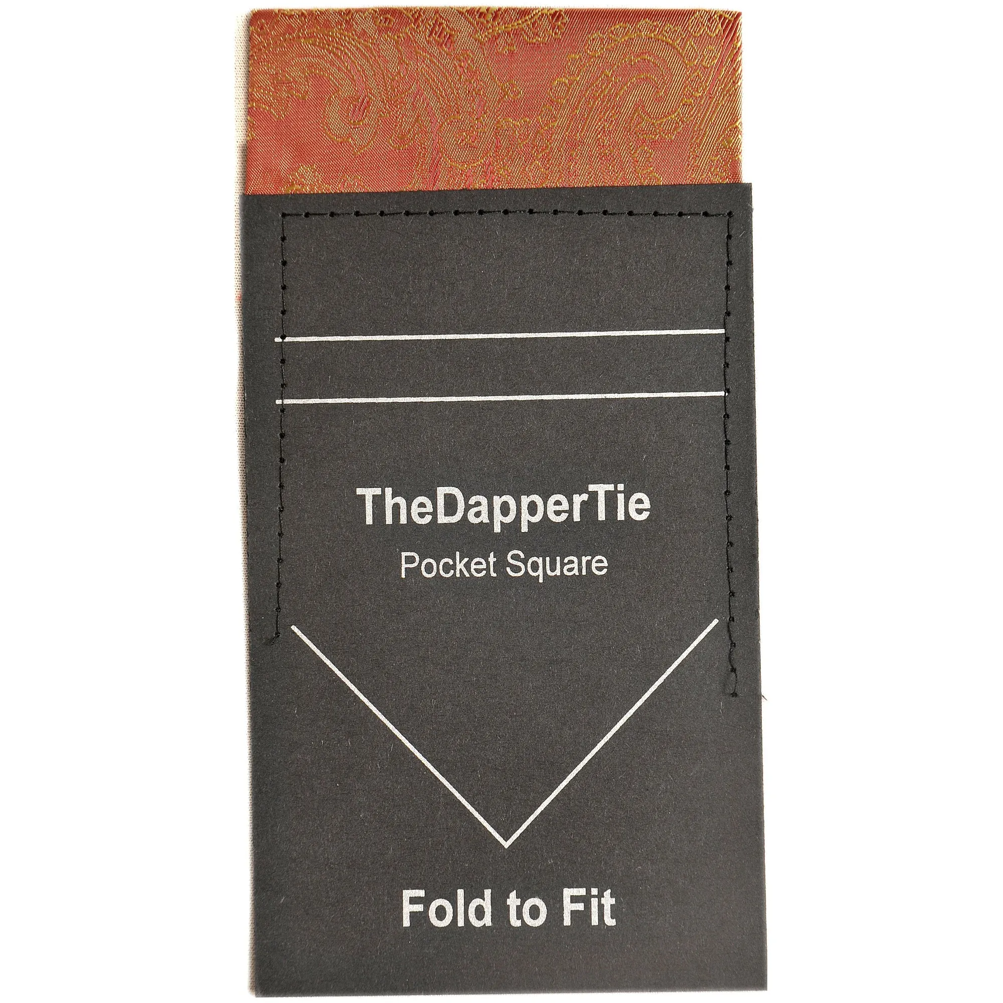 TheDapperTie - New Men's Paisley Flat Pre Folded Pocket Square on Card