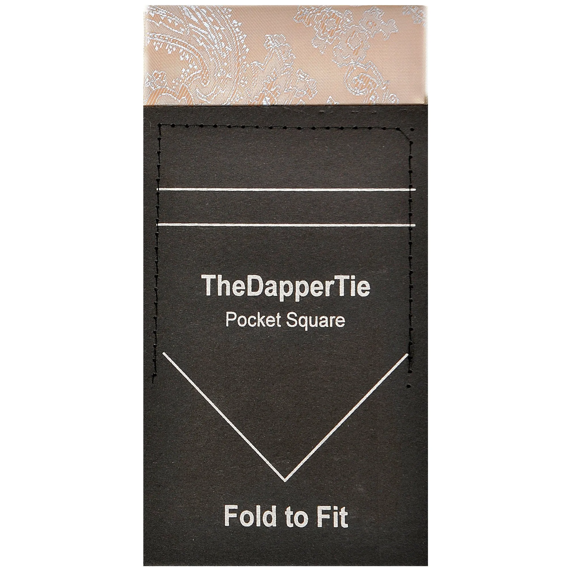 TheDapperTie - New Men's Paisley Flat Pre Folded Pocket Square on Card