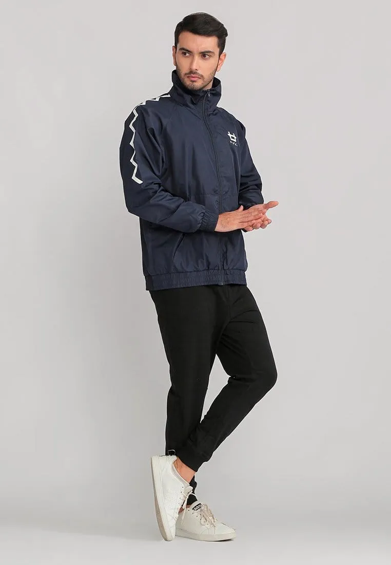 Third Day MOA29 Jaket Sporty Parka Pria Parasit Third Day Zigzag Navy Putih