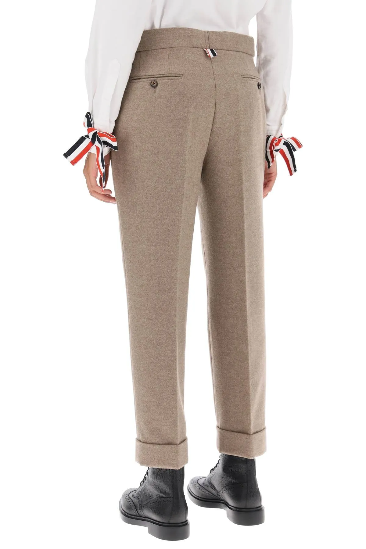 Thom Browne Cropped Wool-Flannel Pants