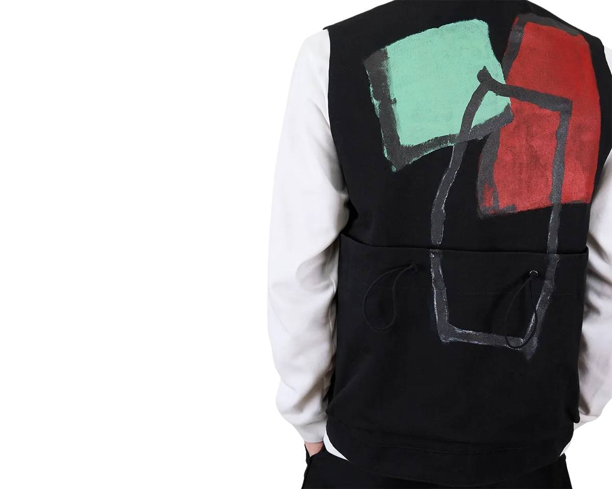 Toogood x FRAMA | Roper Gilet | Painted Cotton Green   Red